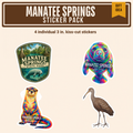 Manatee Springs Sticker Pack: 4 individual 3 in. kiss-cut stickers