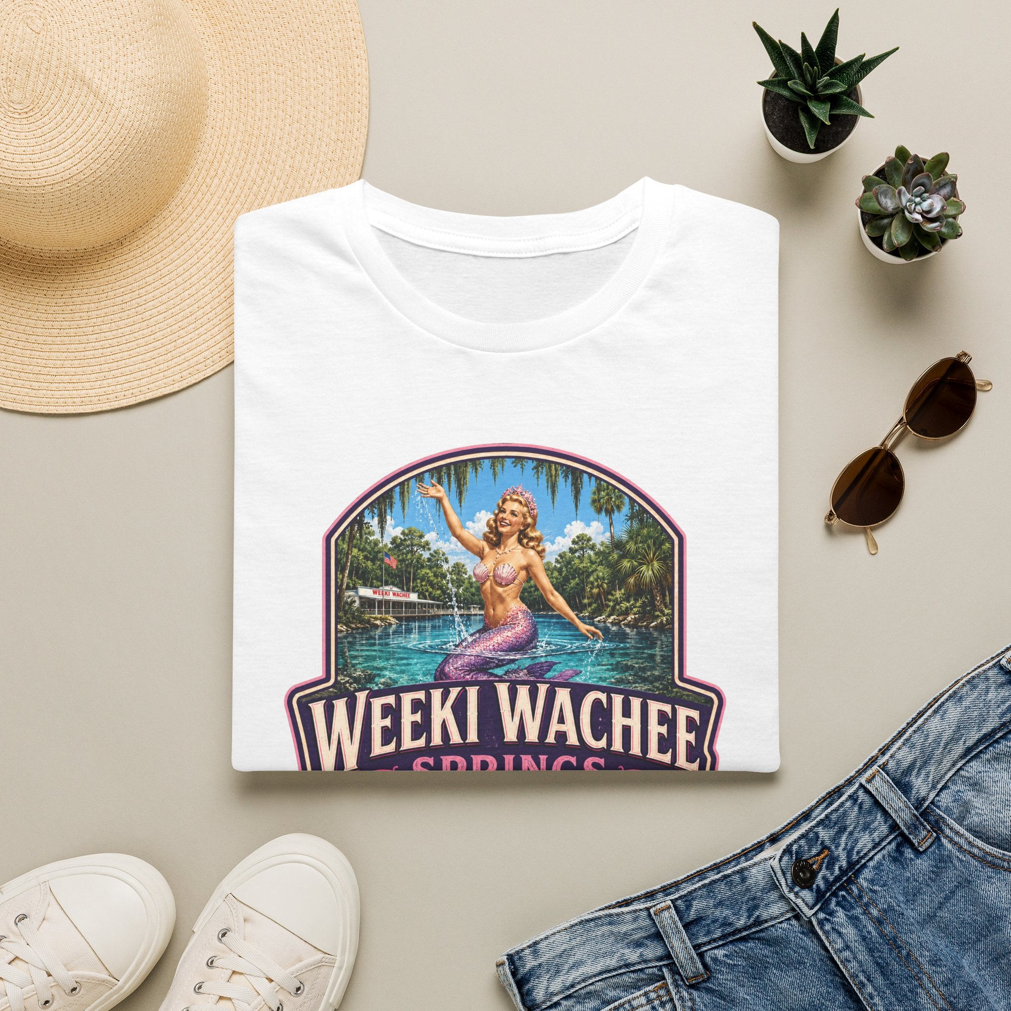 Weeki Wachee Springs — Retro Tee Pink