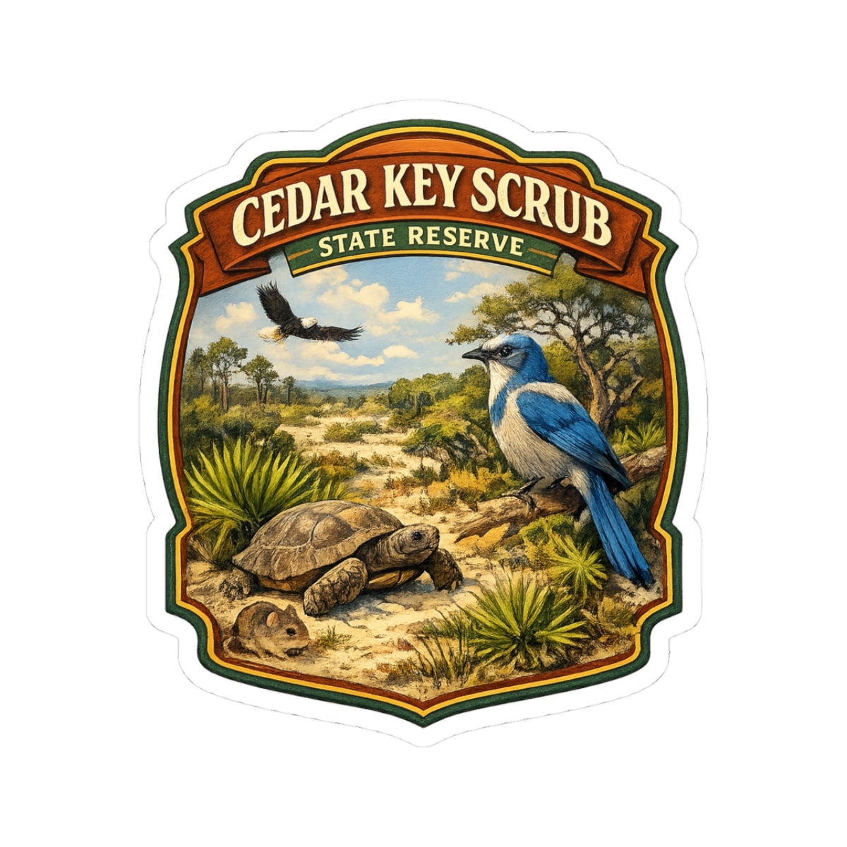 Cedar Key Scrub State Reserve Sticker — Nature Park Badge Sticker