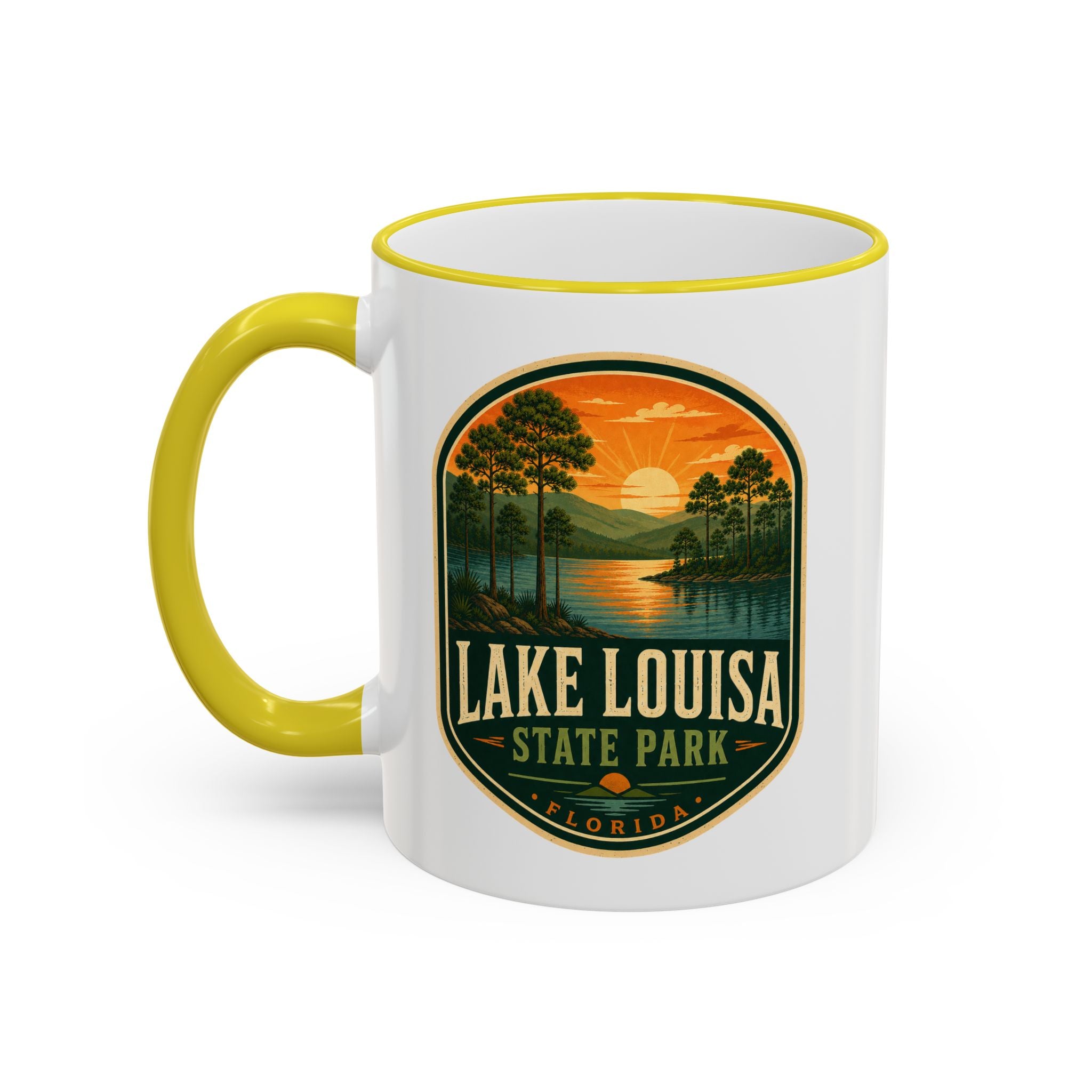 Lake Louisa Sunset Mug — Accent Rim & Handle 11oz/15oz