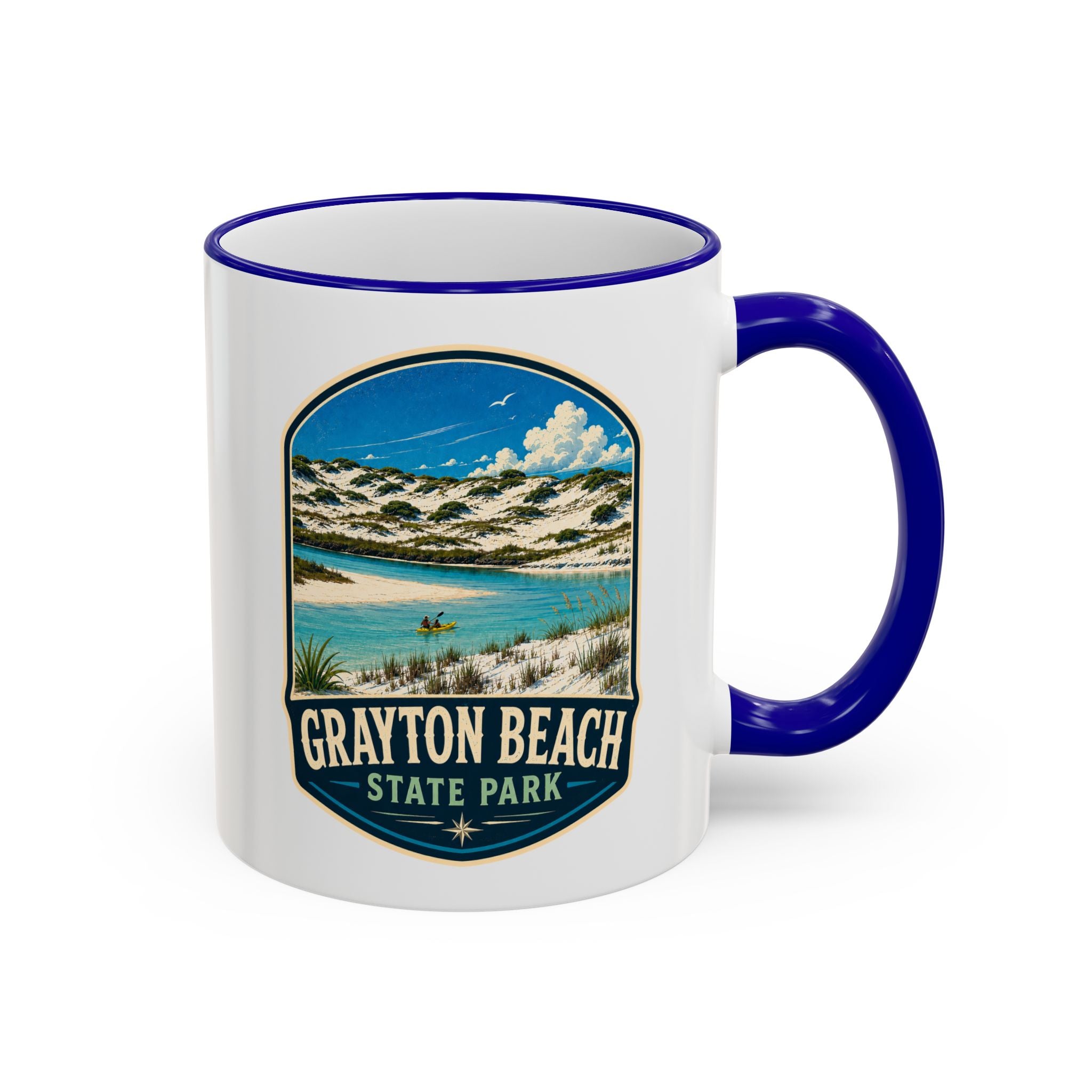 Grayton Beach Vintage Mug — Accent Rim & Handle 11oz/15oz