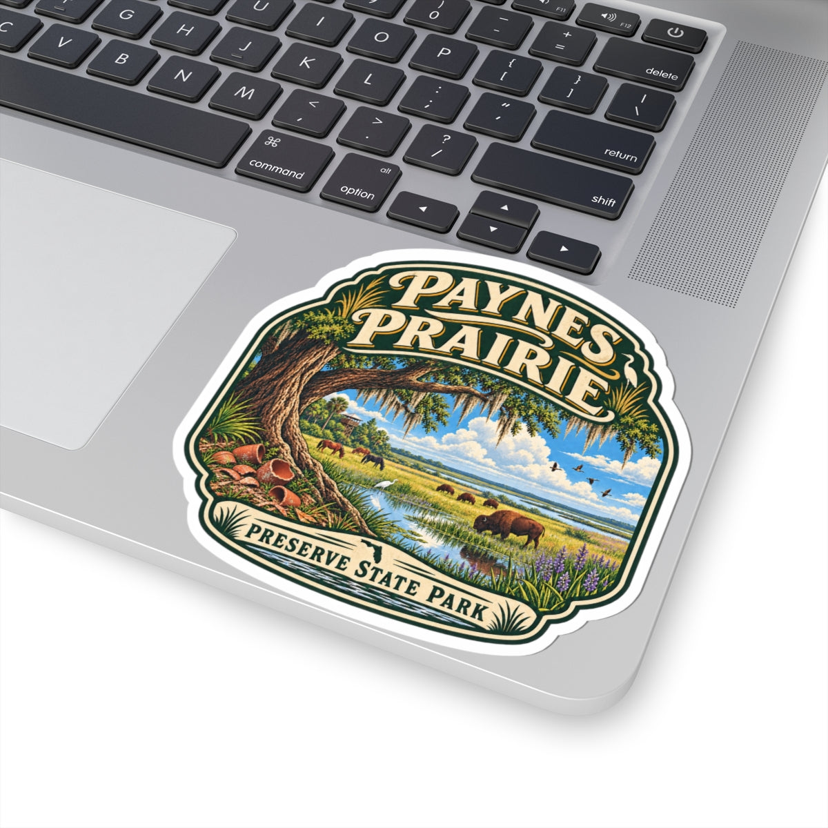 Paynes Prairie Preserve State Park Sticker — Scenic Vintage Nature Kiss-Cut Decal
