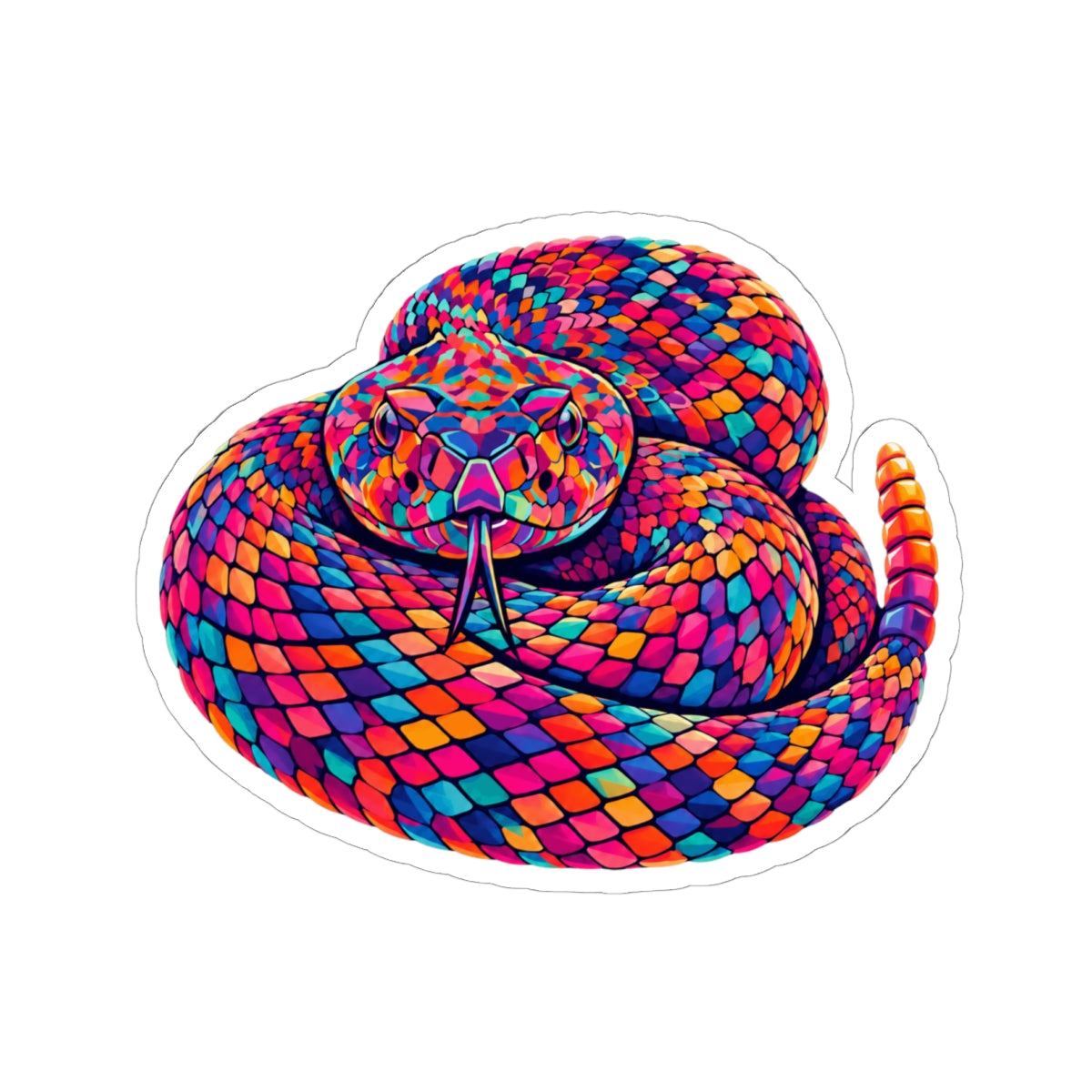 Rainbow Coiled Serpent Sticker