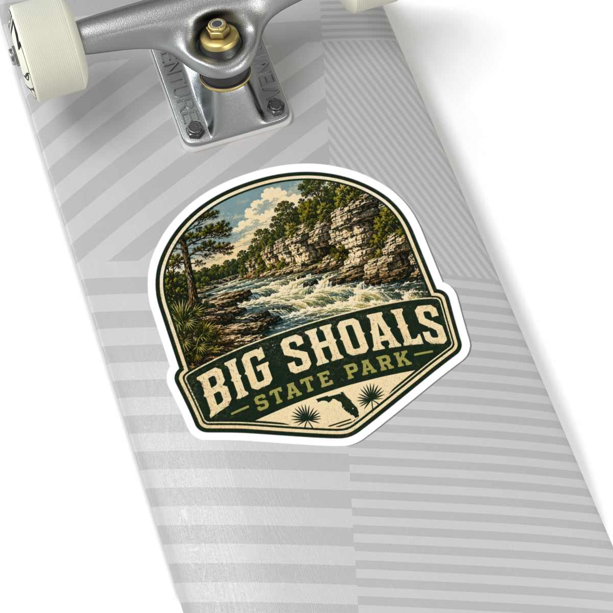 Big Shoals State Park Sticker — Vintage River Landscape Kiss-Cut Sticker