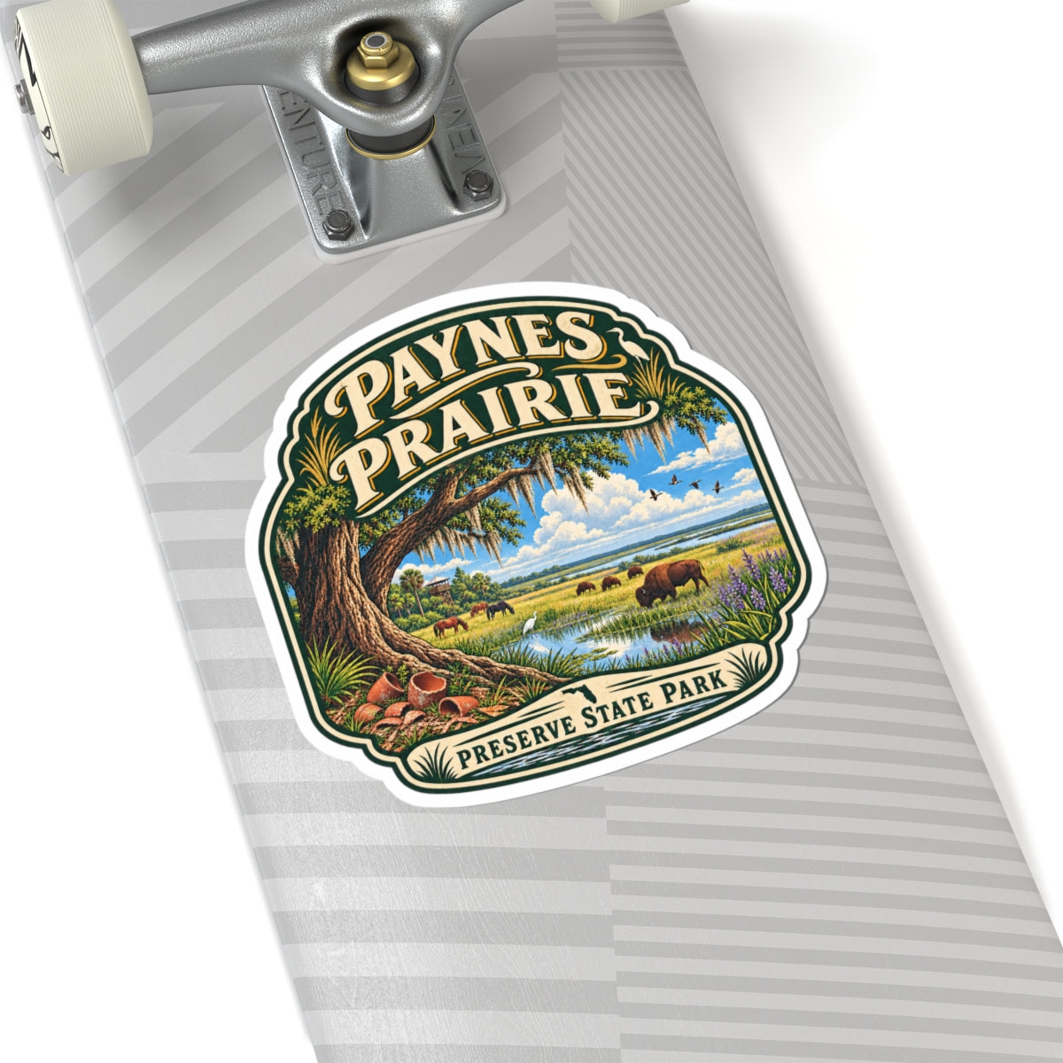 Paynes Prairie Preserve State Park Sticker — Scenic Vintage Nature Kiss-Cut Decal