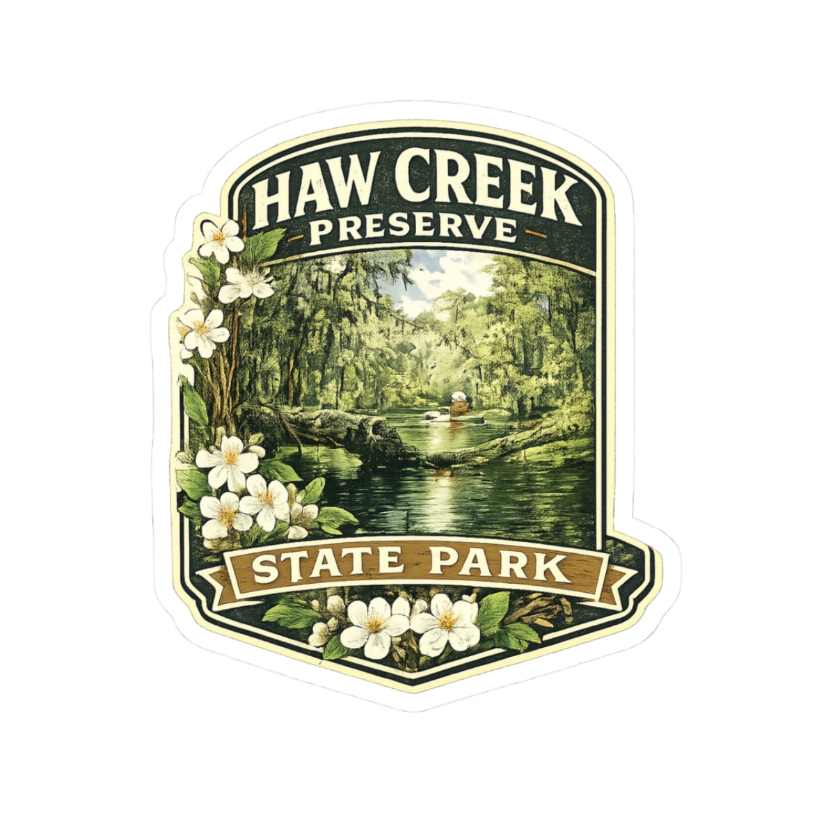 Haw Creek Preserve State Park Sticker – Vintage Nature Camp Decal
