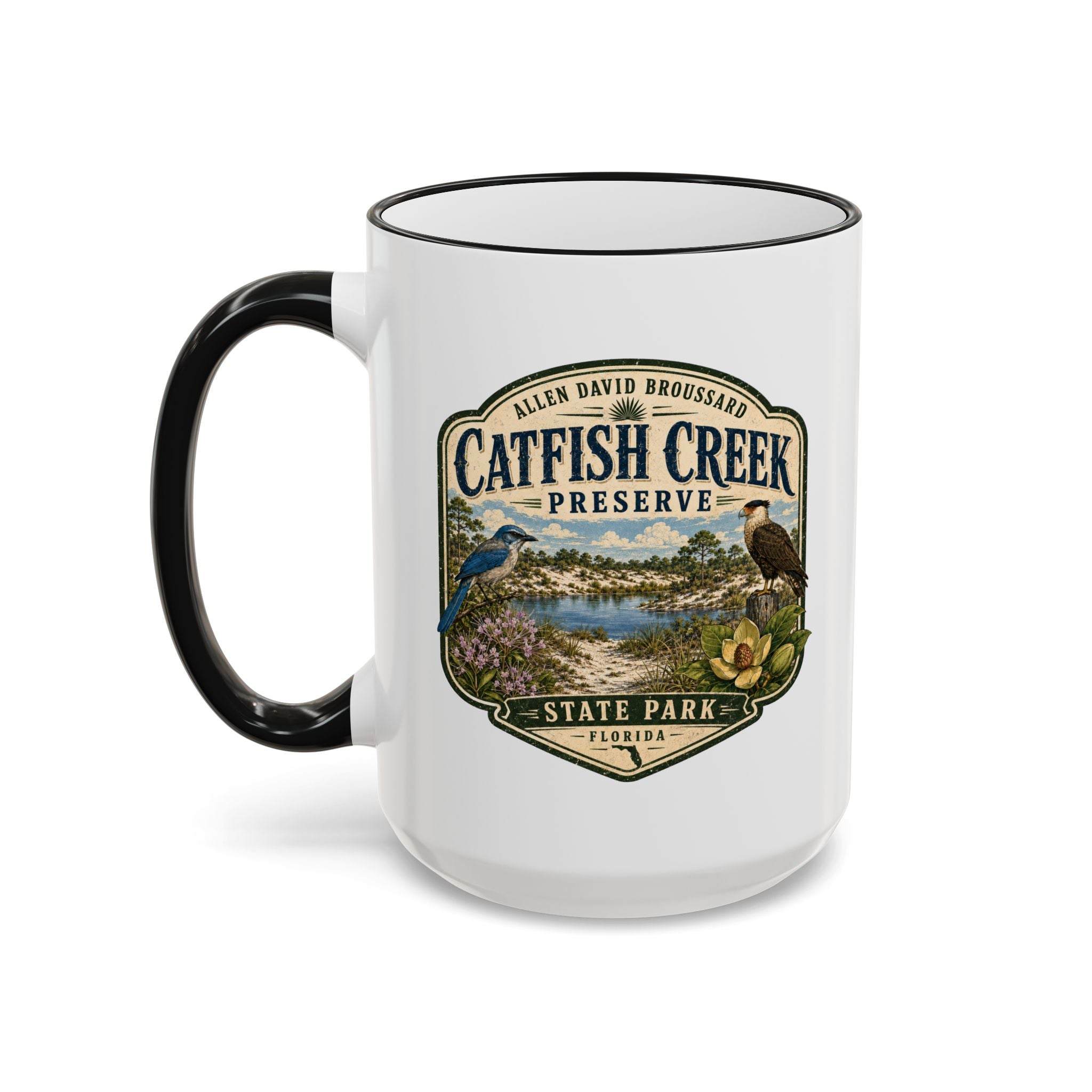 Catfish Creek Vintage Mug — Accent Rim & Handle 11oz/15oz