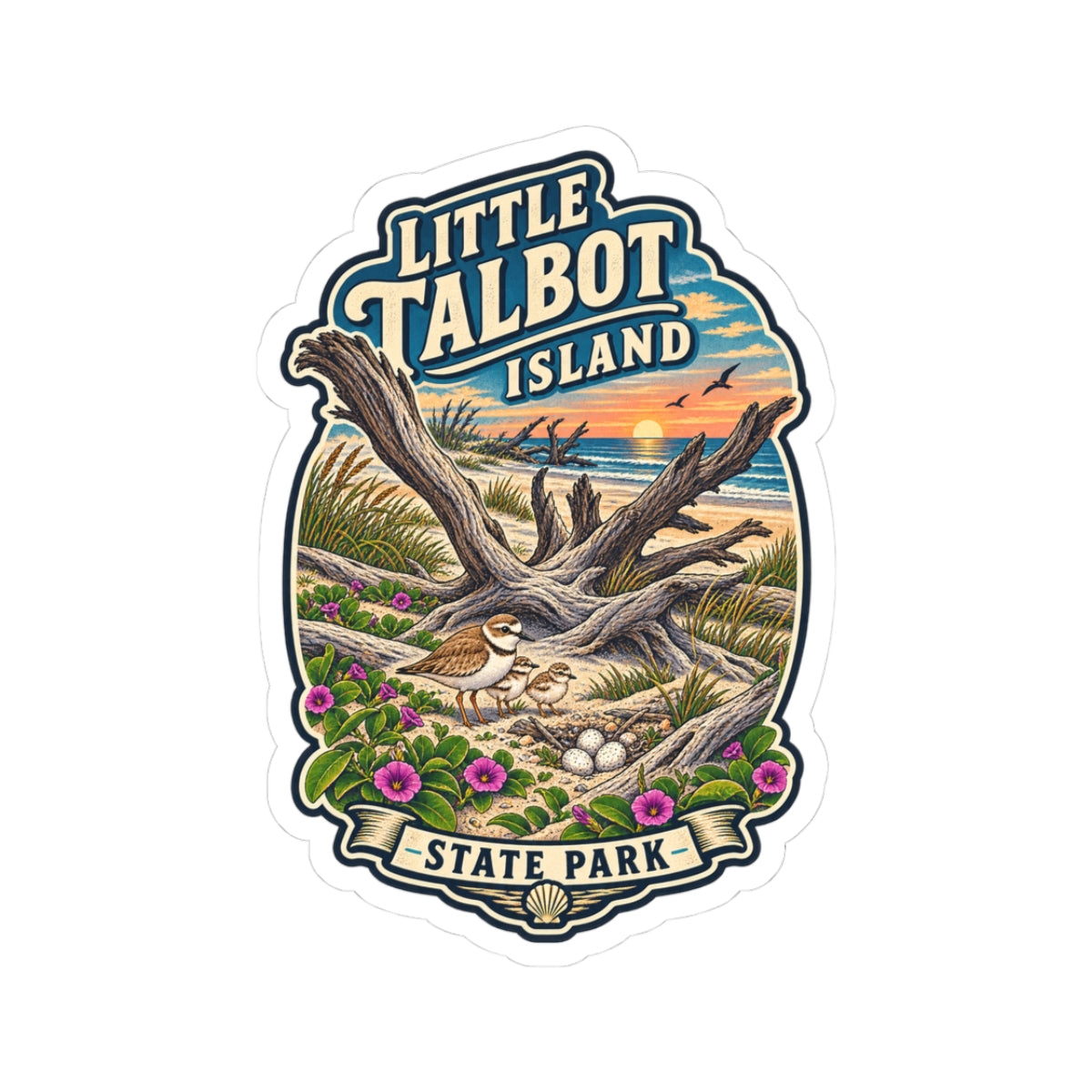 Little Talbot Island State Park Sticker — Coastal Beach Vintage Travel Decal