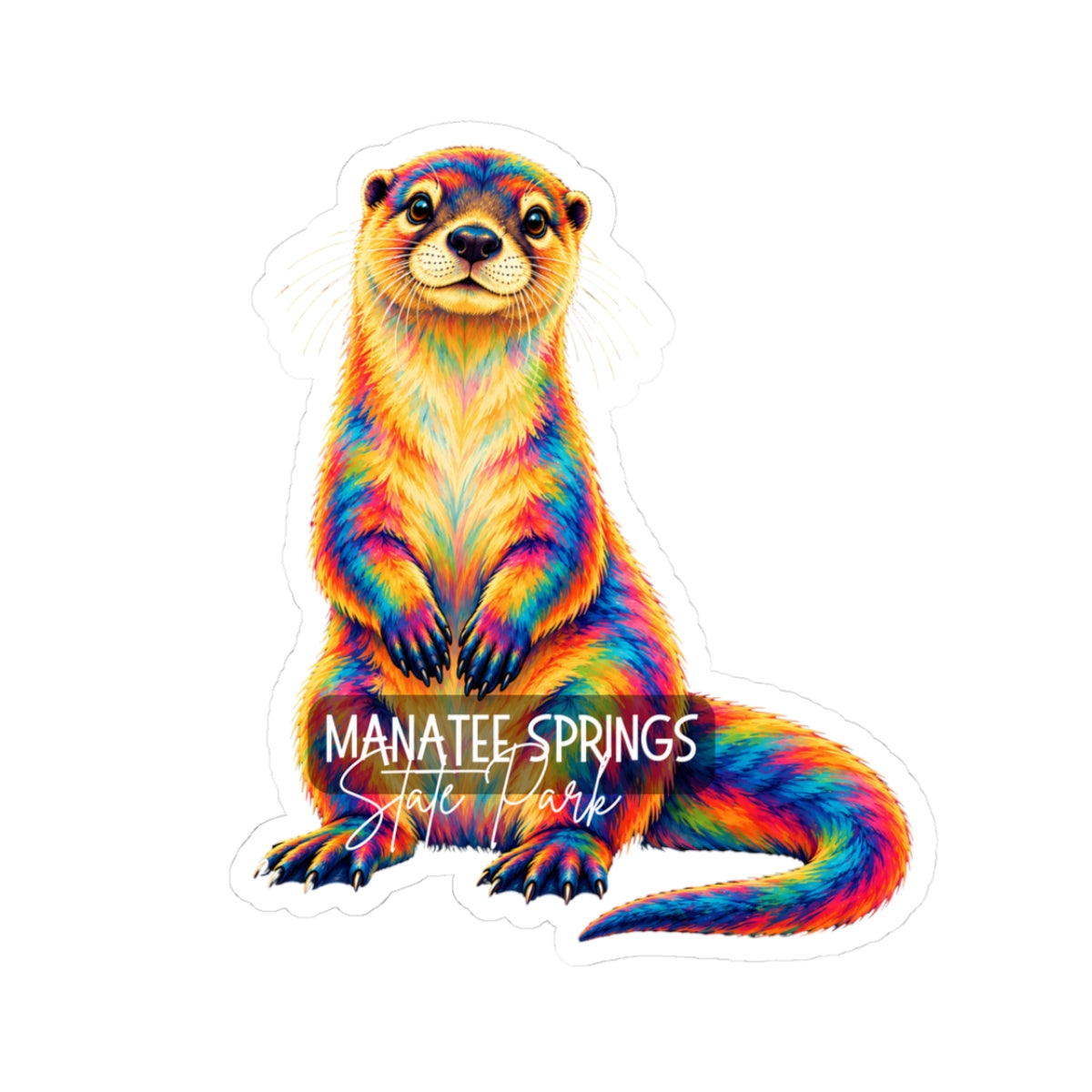 Colorful River Otter Kiss-Cut Sticker — 'Manatee Springs State Park' Vinyl Decal