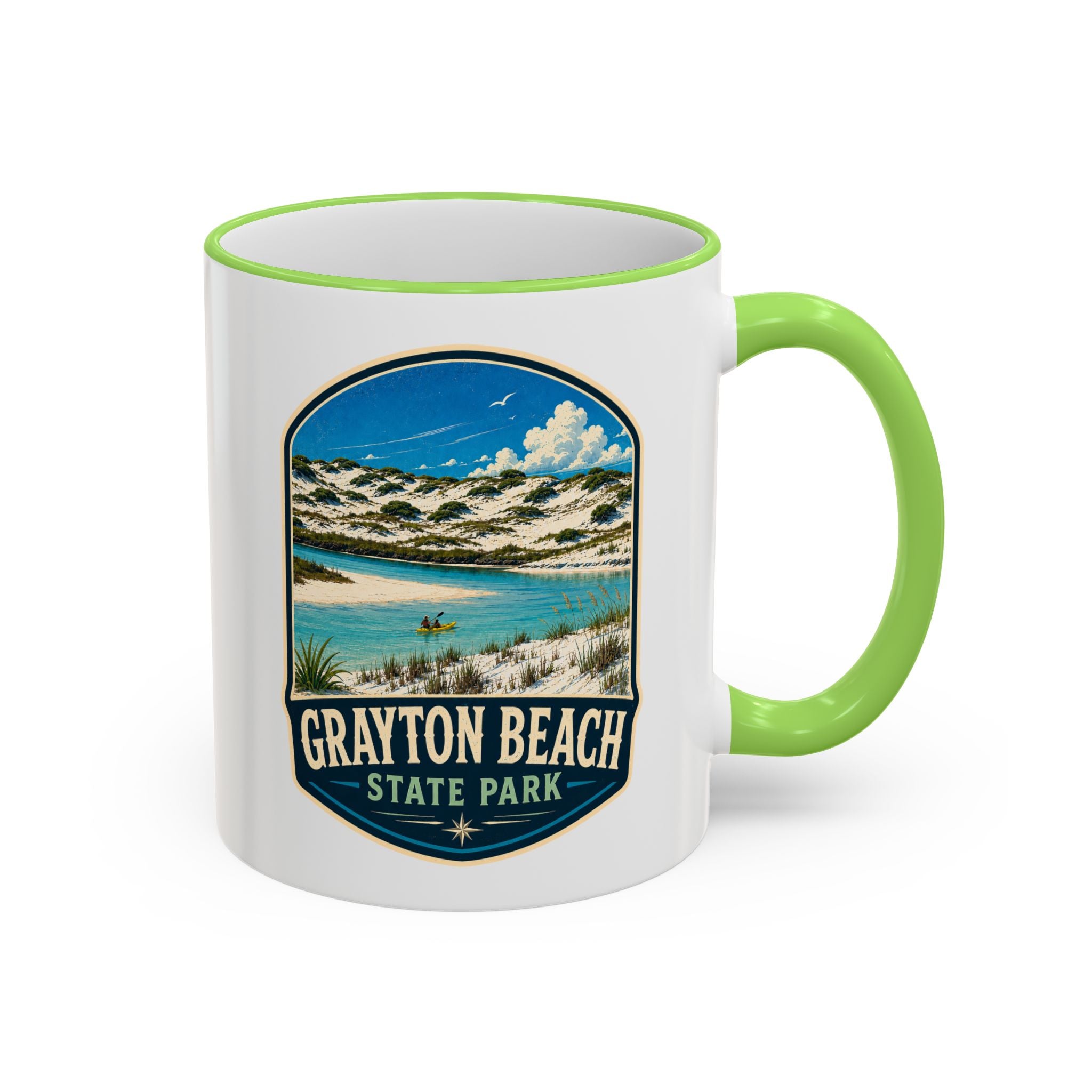 Grayton Beach Vintage Mug — Accent Rim & Handle 11oz/15oz