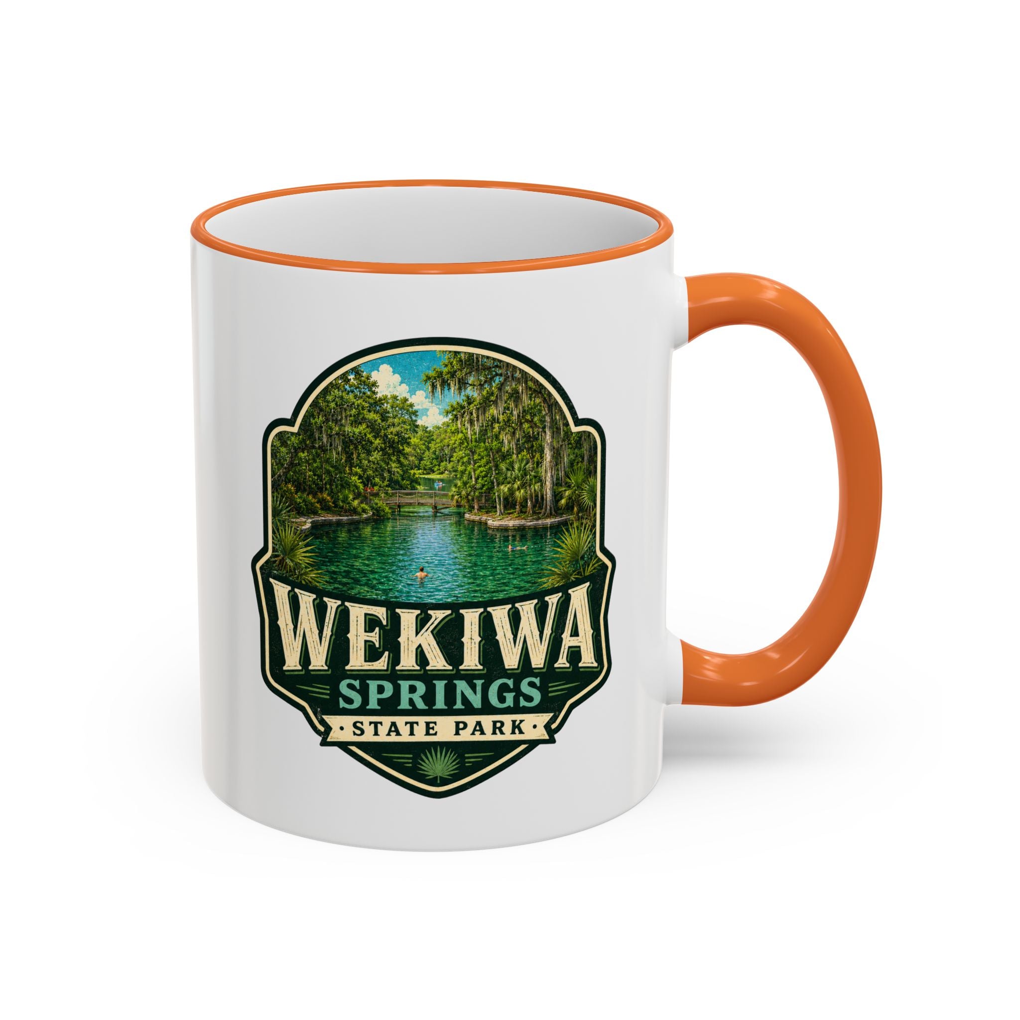 Wekiwa Springs Vintage Mug — Accent Rim & Handle 11oz/15oz