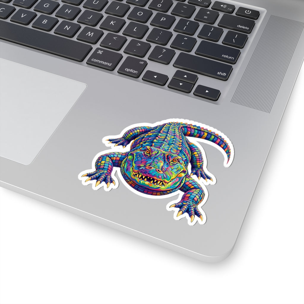 Colorful Alligator Sticker — Vibrant Kiss-Cut Vinyl Decal for Laptops & Gear