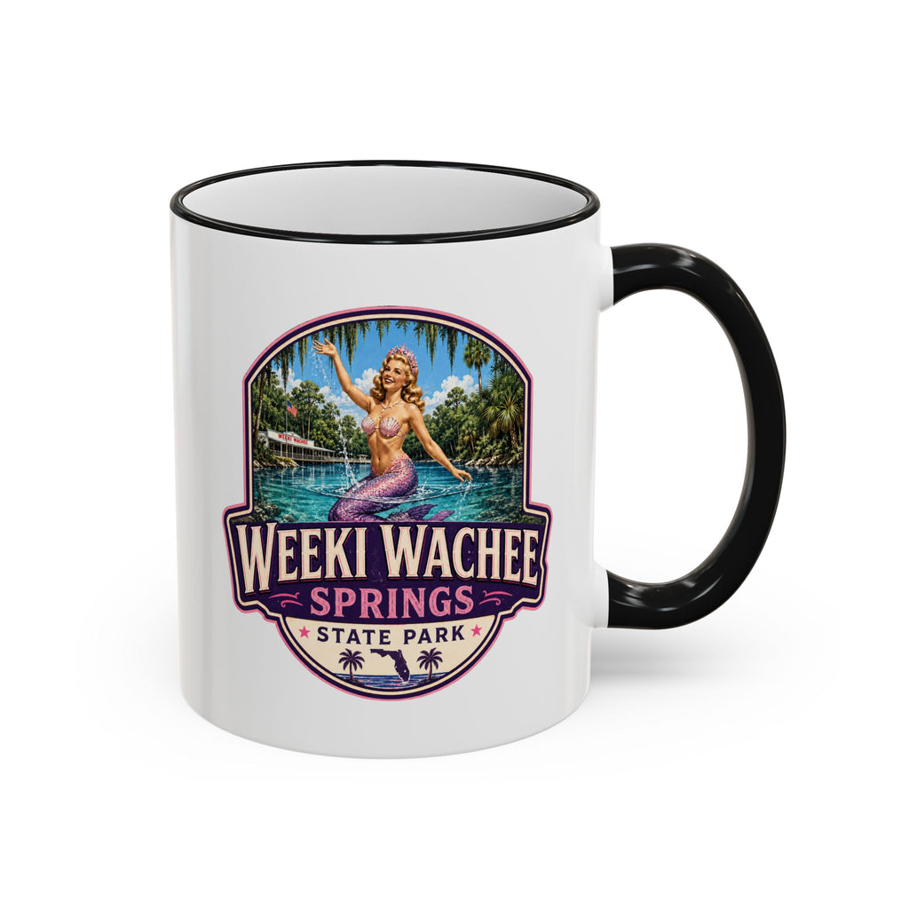 Weeki Wachee Vintage Mug Pink — Accent Rim & Handle 11oz/15oz
