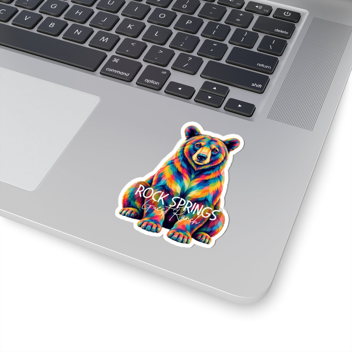 Florida Black Bear Rainbow Sticker — 'Rock Springs Guest Ranch' Kiss-Cut Vinyl