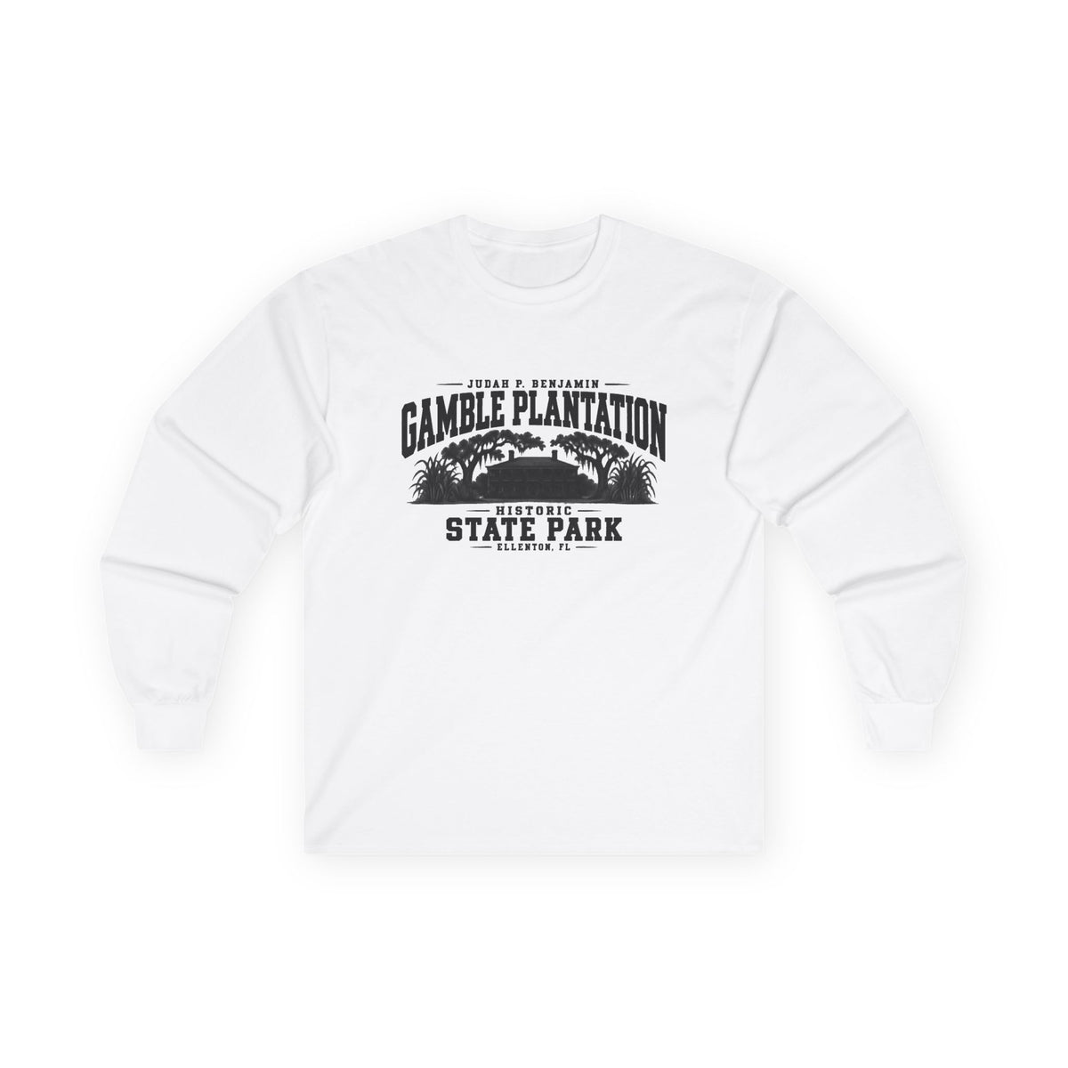 Judah P. Benjamin Gamble Plantation Historic State Park Logo- Long Sleeve Tee
