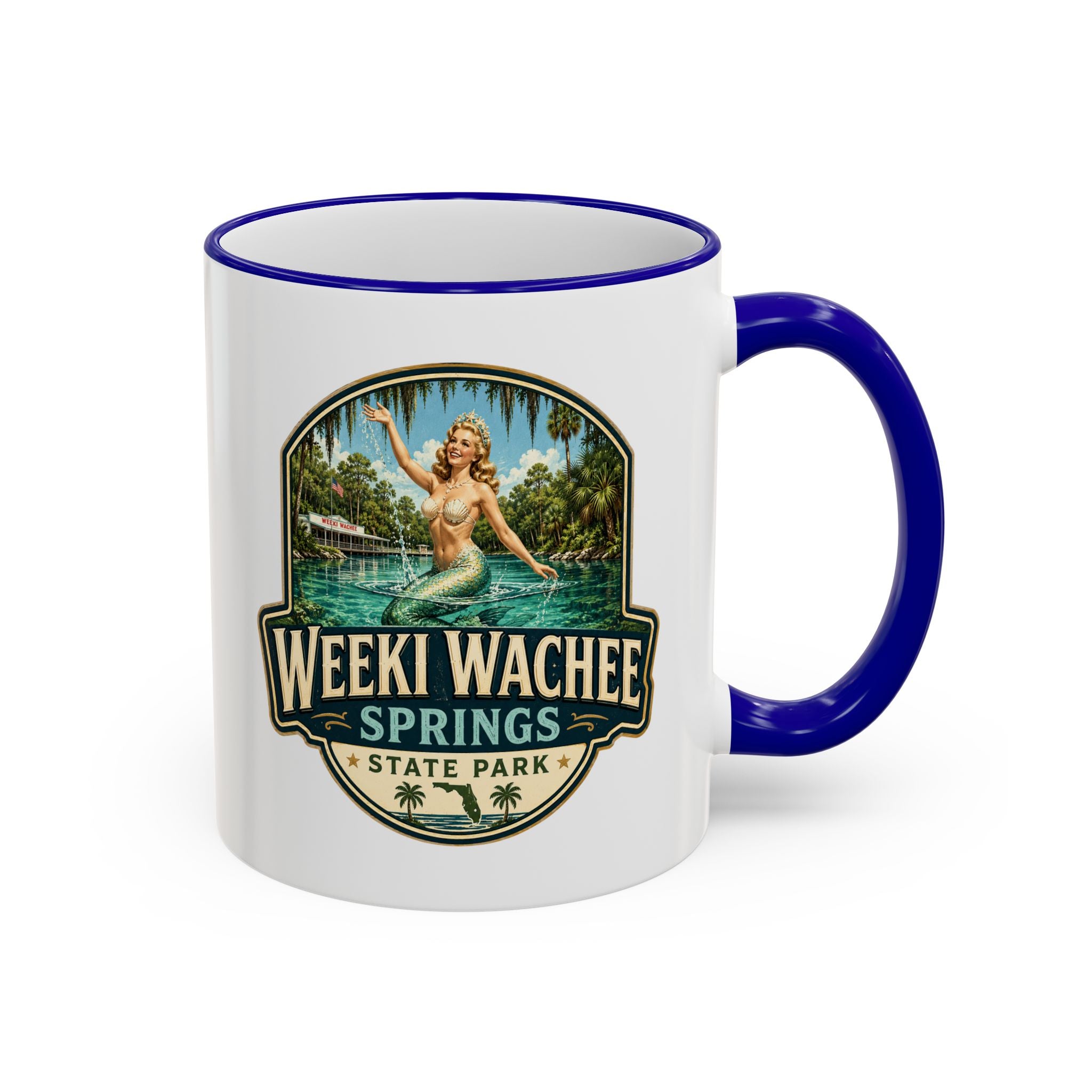 Weeki Wachee Vintage Mug — Accent Rim & Handle 11oz/15oz