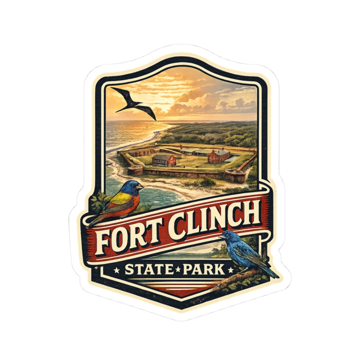 Fort Clinch State Park Sticker — Vintage Coastal Park Decal