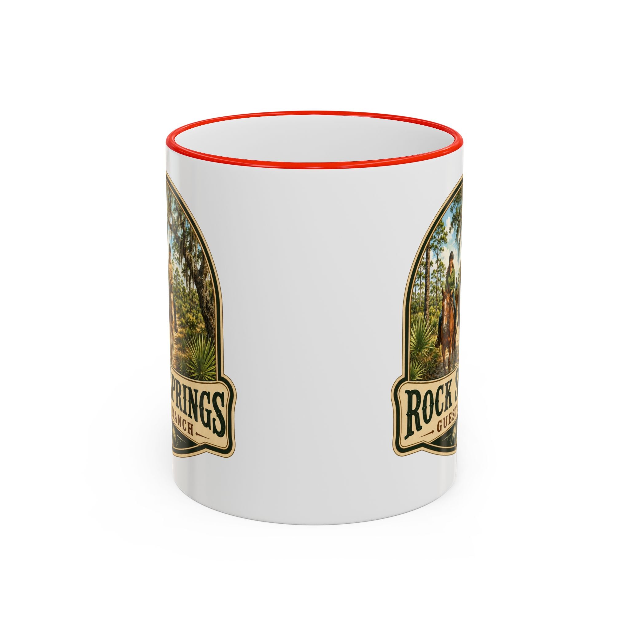 Rock Springs Guest Ranch Vintage Mug — Accent Rim & Handle 11oz/15oz
