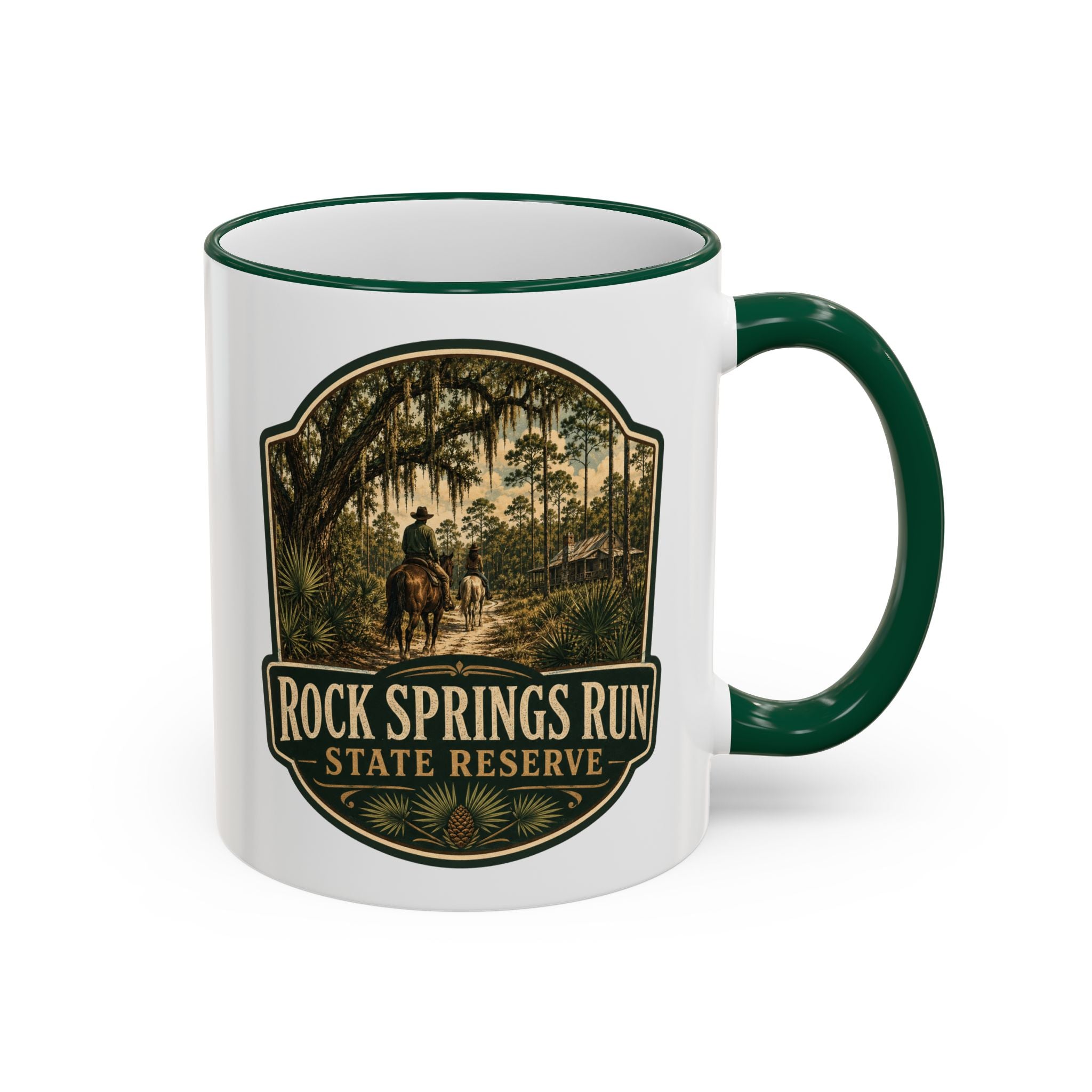 Rock Springs Run Vintage Mug — Accent Rim & Handle 11oz/15oz