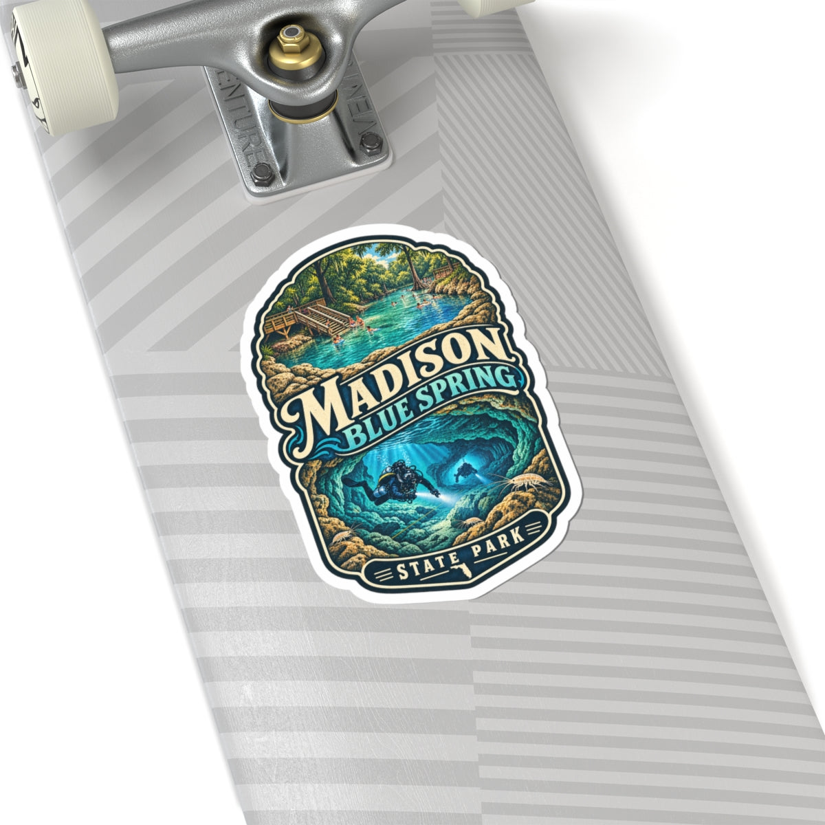 Madison Blue Spring State Park Sticker — Scenic Cave & Spring Dive Kiss-Cut Sticker