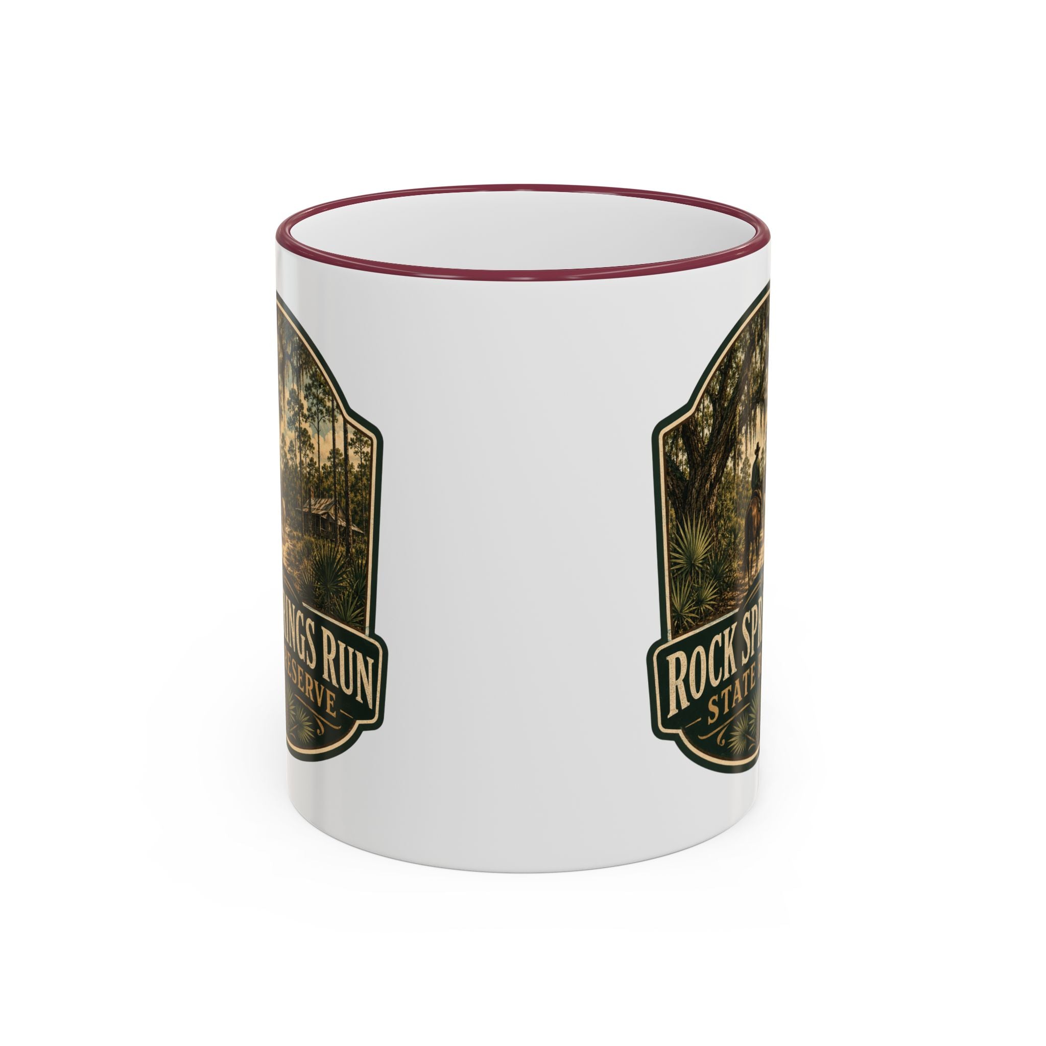 Rock Springs Run Vintage Mug — Accent Rim & Handle 11oz/15oz