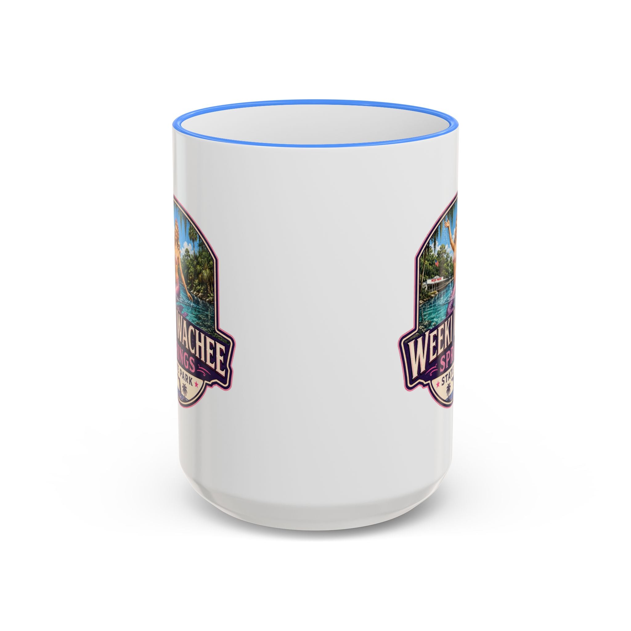Weeki Wachee Vintage Mug Pink — Accent Rim & Handle 11oz/15oz