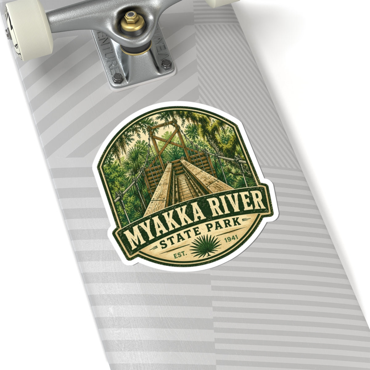 Myakka River State Park Kiss-Cut Sticker — Vintage Boardwalk Badge