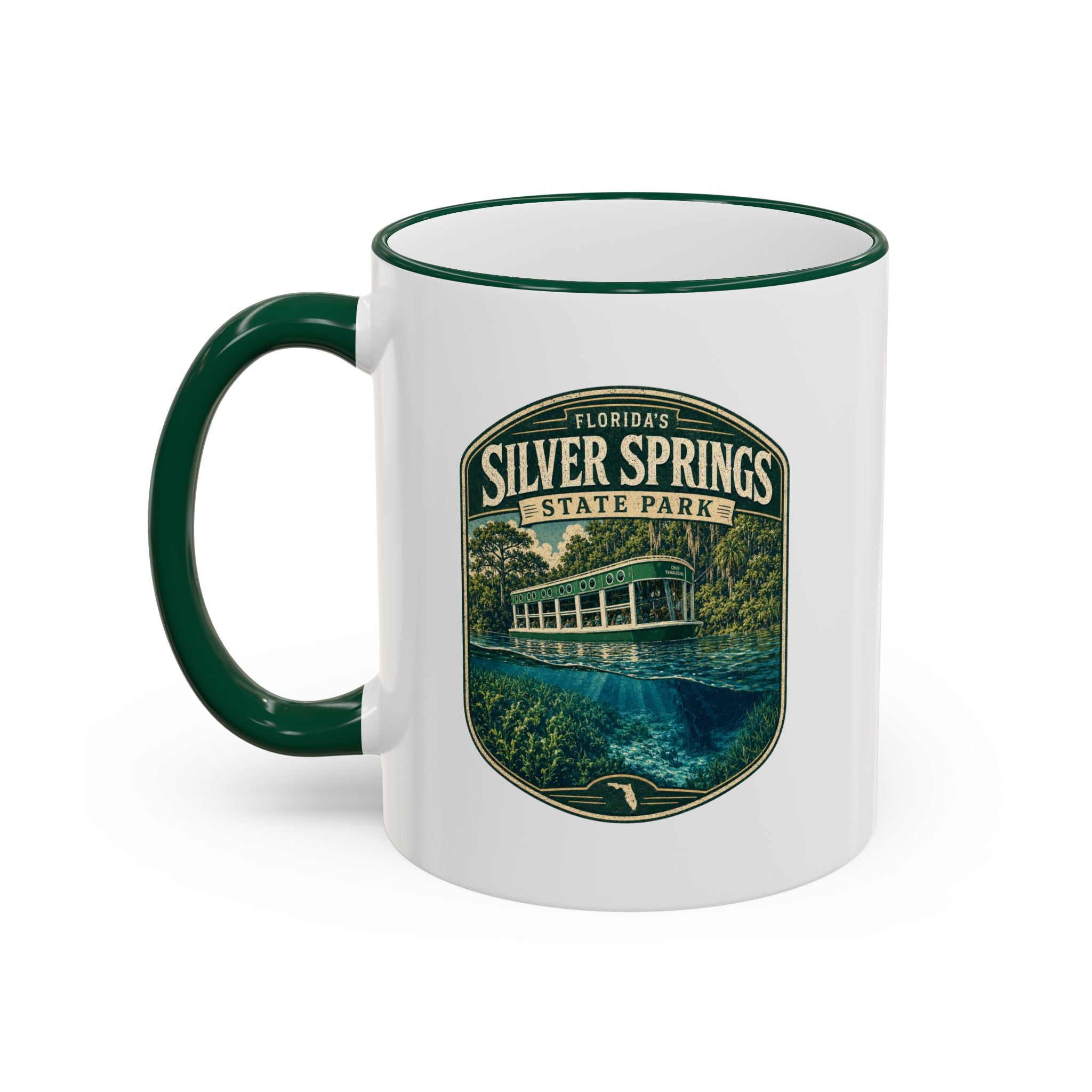 Silver Springs Vintage Mug — Accent Rim & Handle 11oz/15oz