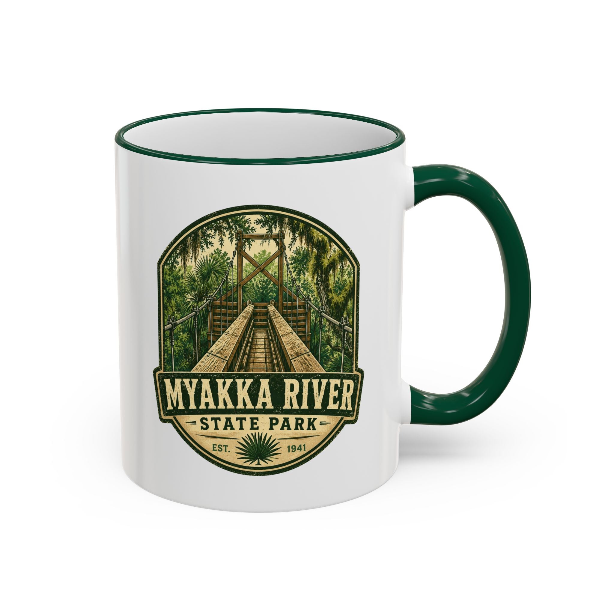 Myakka River Vintage Mug — Accent Rim & Handle 11oz/15oz