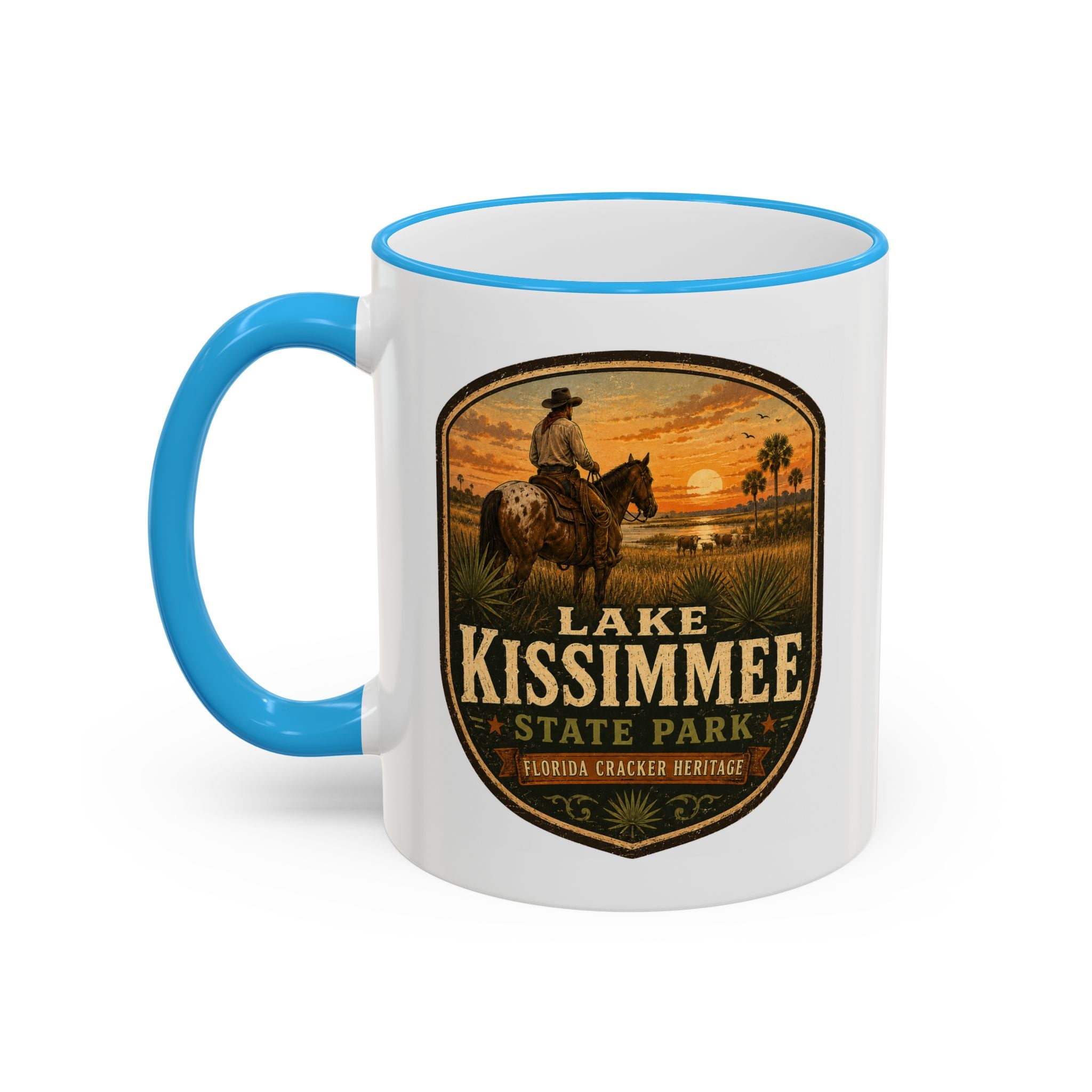 Lake Kissimmee Sunset Mug — Accent Rim & Handle 11oz/15oz
