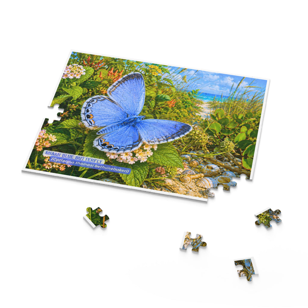 Miami Blue Butterfly Puzzle – Scenic Nature Jigsaw (120/252/500 pcs)