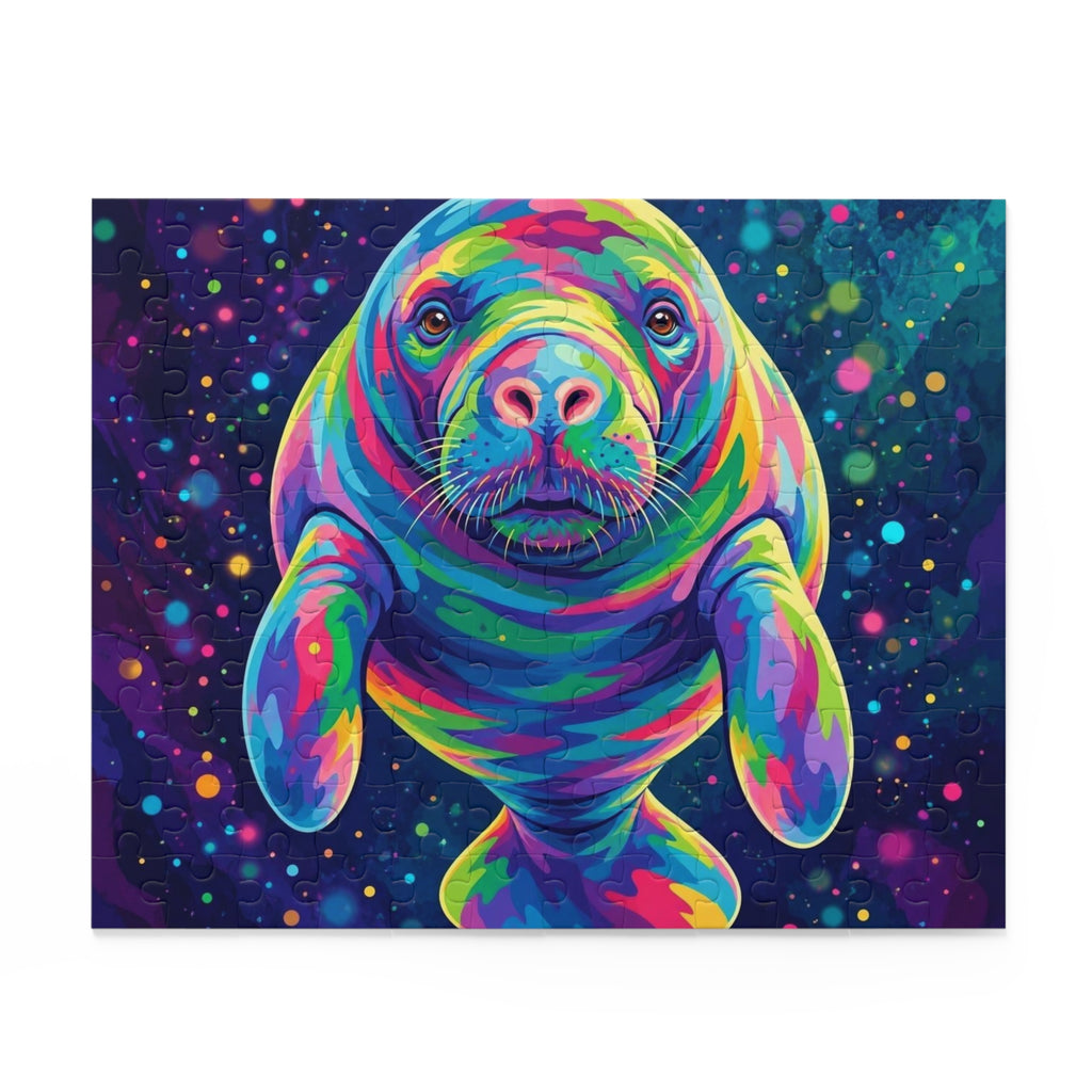 Rainbow Manatee Jigsaw Puzzle (120/252/500 pcs)