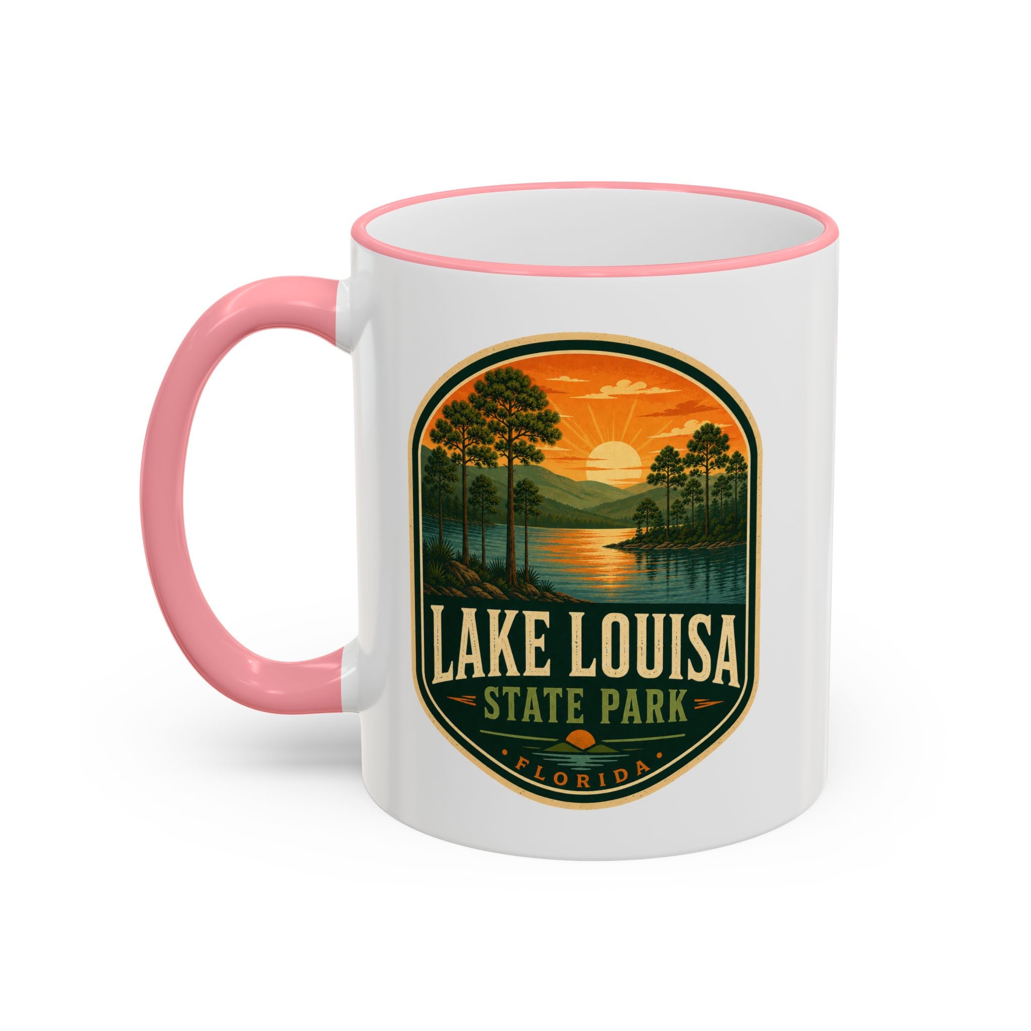Lake Louisa Sunset Mug — Accent Rim & Handle 11oz/15oz