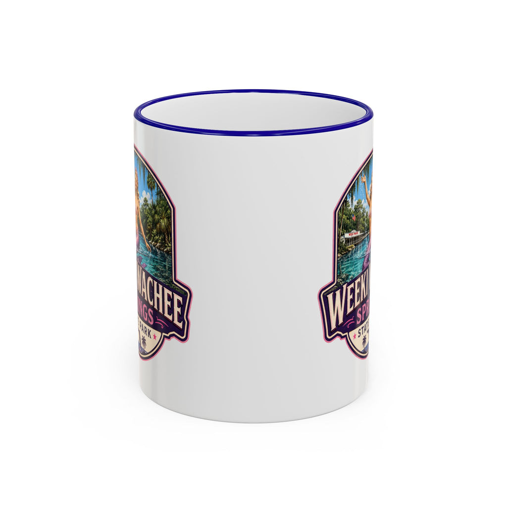 Weeki Wachee Vintage Mug Pink — Accent Rim & Handle 11oz/15oz