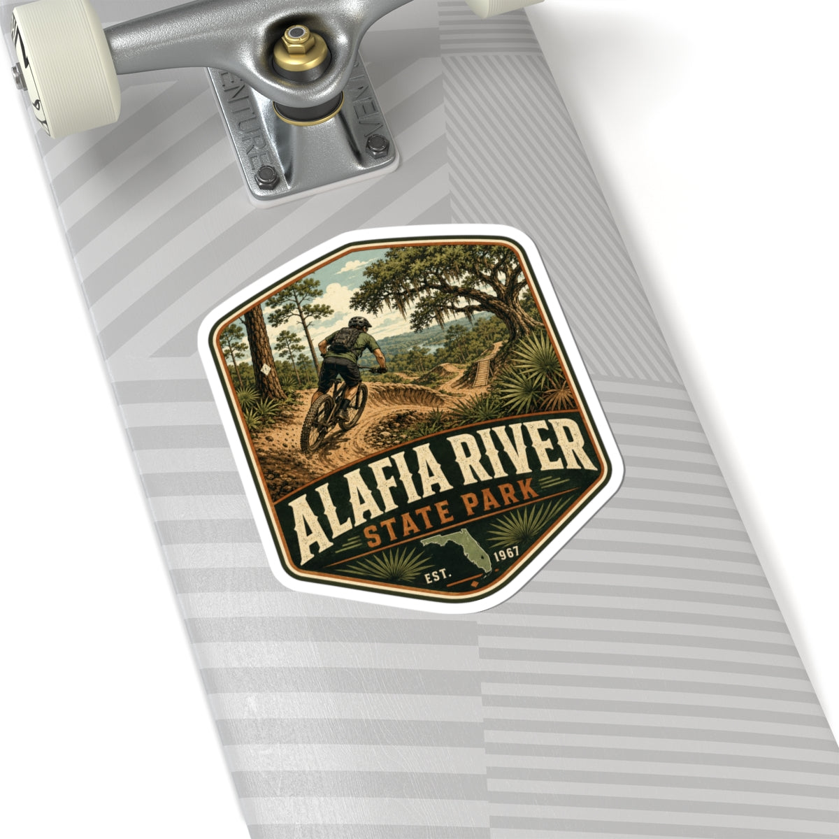 Alafia River State Park Mountain Biker Sticker — Vintage Outdoor Trail Decal