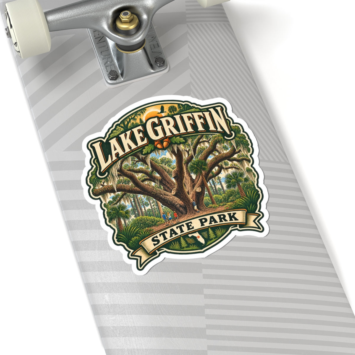 Lake Griffin State Park Sticker — Vintage Oak Tree Kiss-Cut Sticker