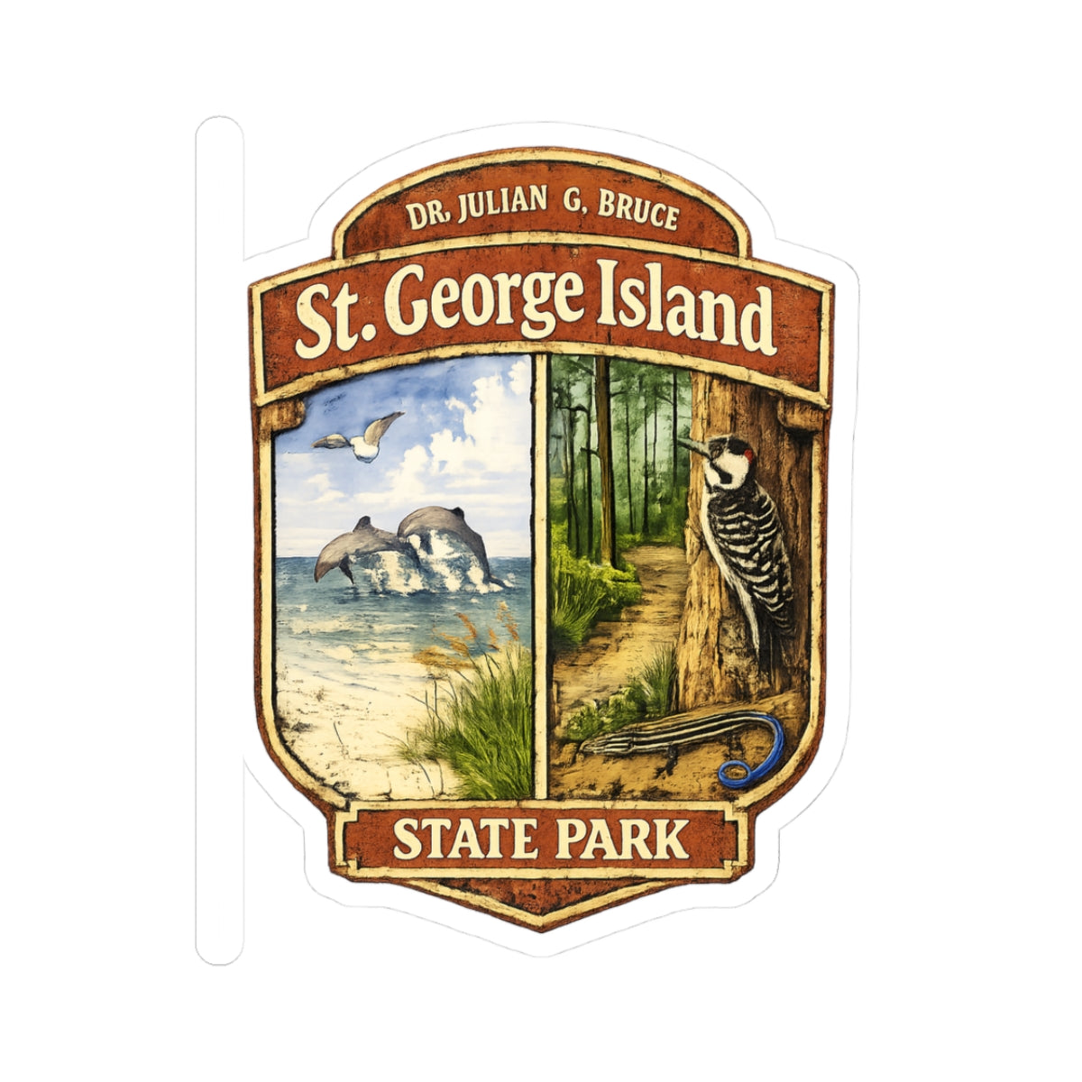 St. George Island State Park Sticker — Vintage Nature Park Badge
