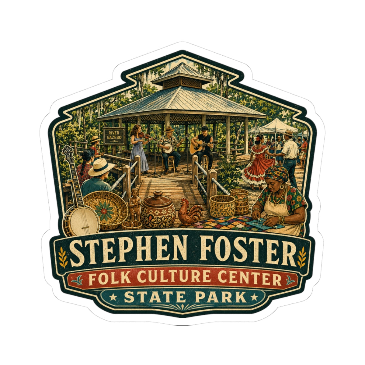 Stephen Foster State Park Sticker — Folk Culture Center Kiss-Cut Decal