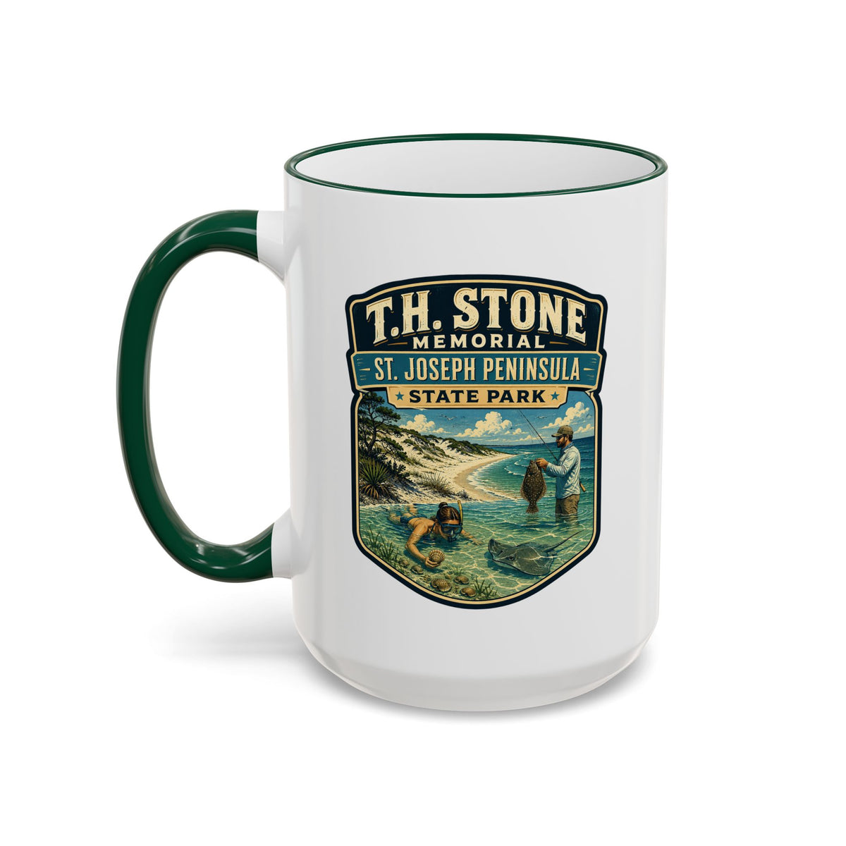 T.H. Stone Memorial Mug — Accent Rim & Handle 11oz/15oz