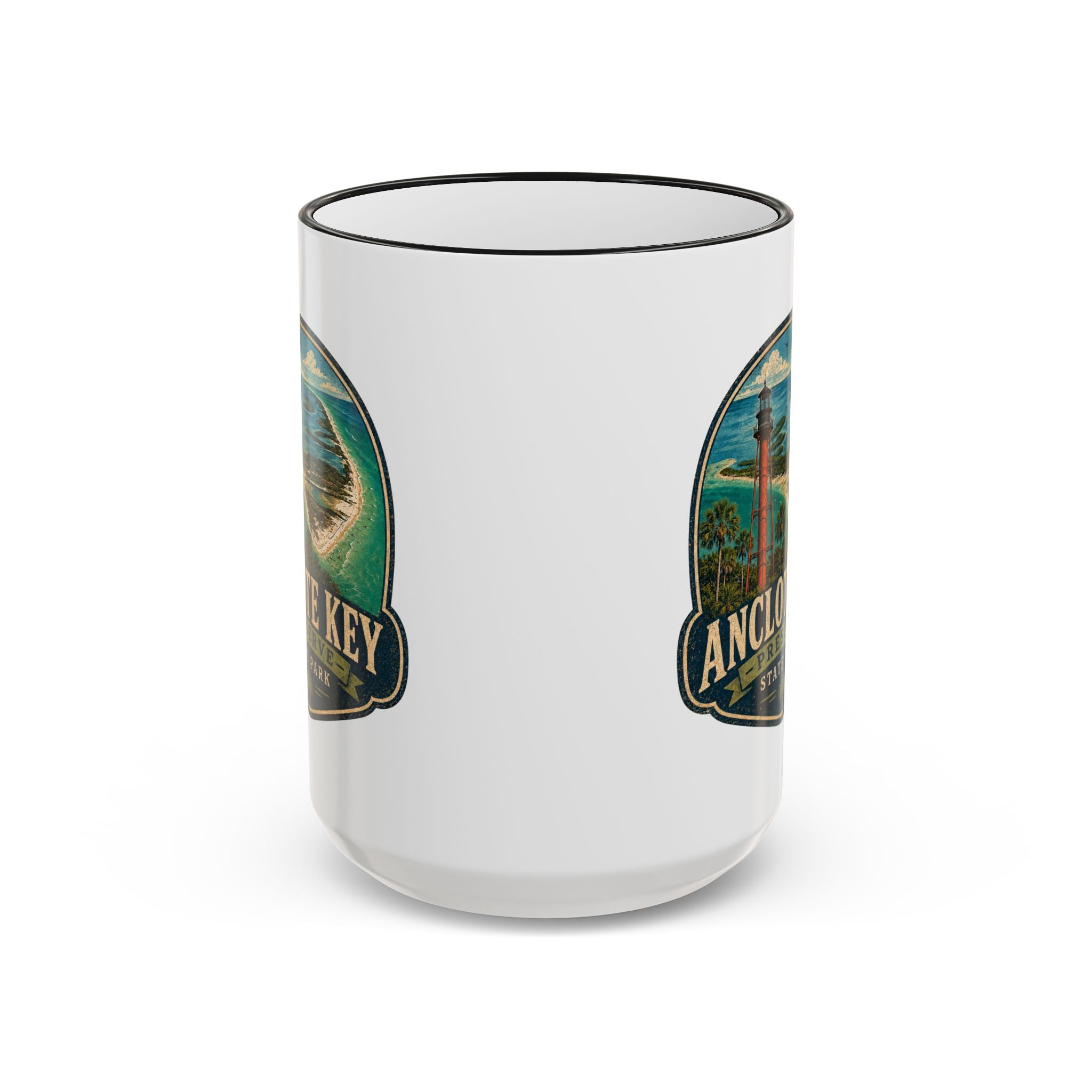 Anclote Key Vintage Mug — Accent Rim & Handle 11oz/15oz