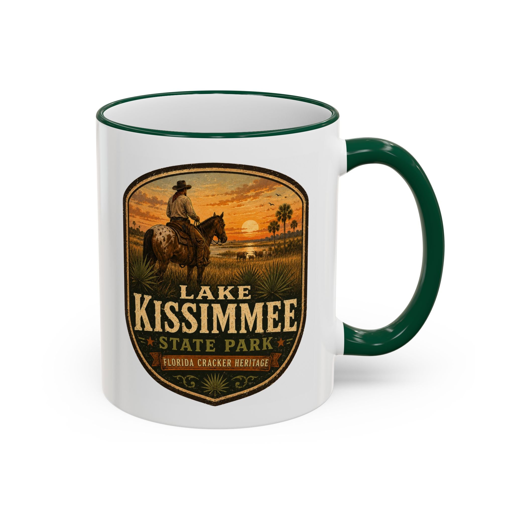 Lake Kissimmee Sunset Mug — Accent Rim & Handle 11oz/15oz