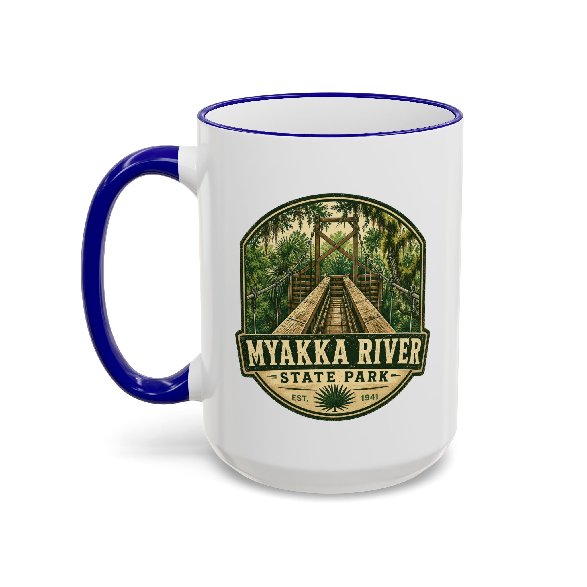 Myakka River Vintage Mug — Accent Rim & Handle 11oz/15oz