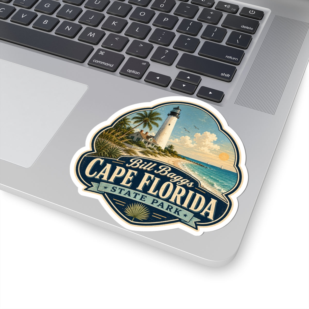 Bill Baggs Cape Florida State Park Lighthouse Sticker – Vintage Beach Travel Decal