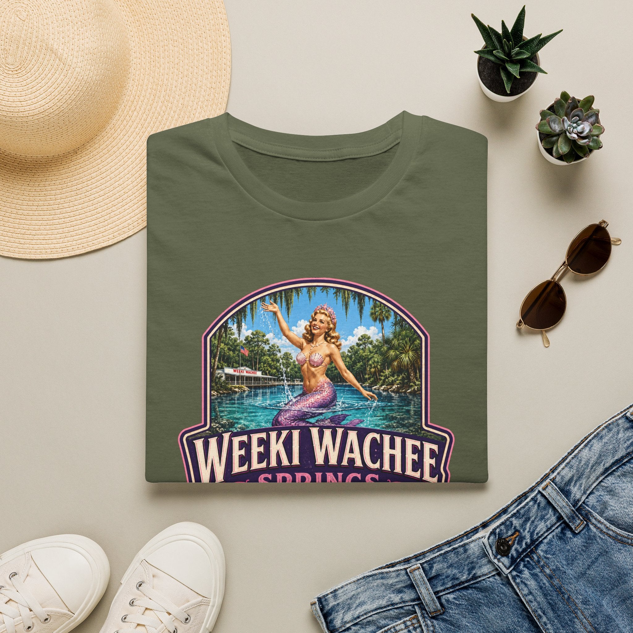 Weeki Wachee Springs — Retro Tee Pink