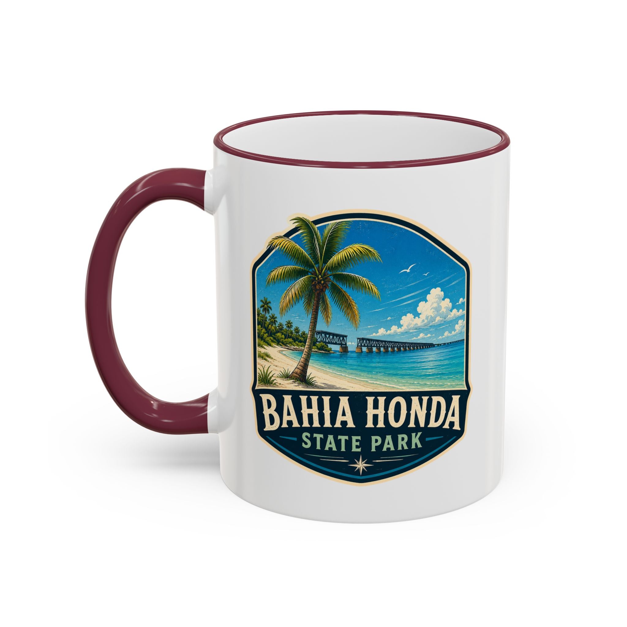 Bahia Honda Vintage Mug — Accent Rim & Handle 11oz/15oz