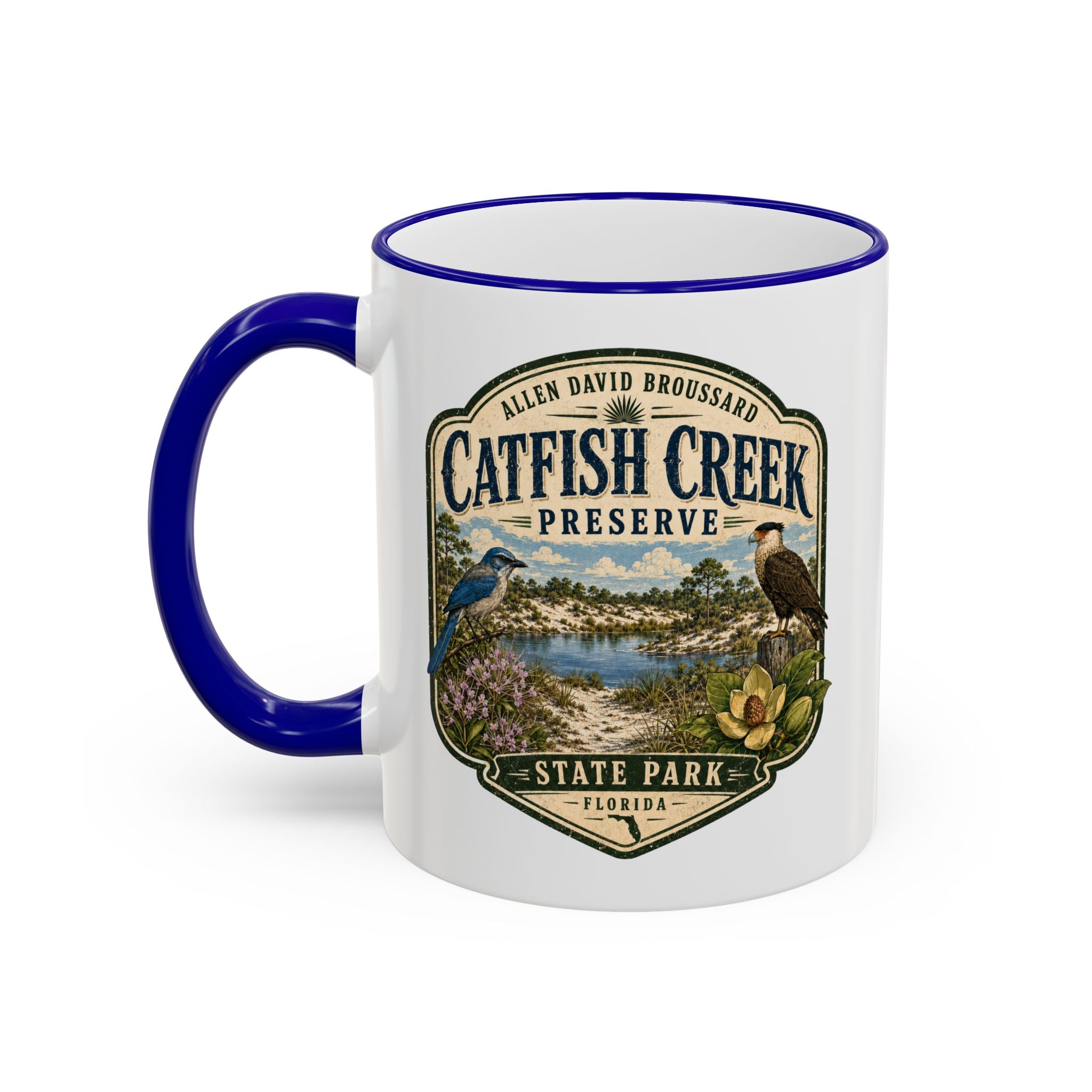 Catfish Creek Vintage Mug — Accent Rim & Handle 11oz/15oz