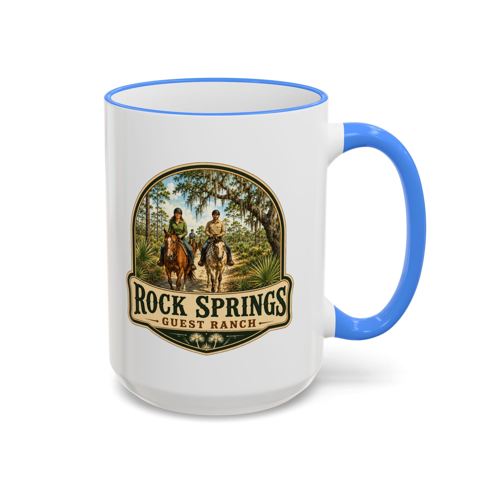 Rock Springs Guest Ranch Vintage Mug — Accent Rim & Handle 11oz/15oz