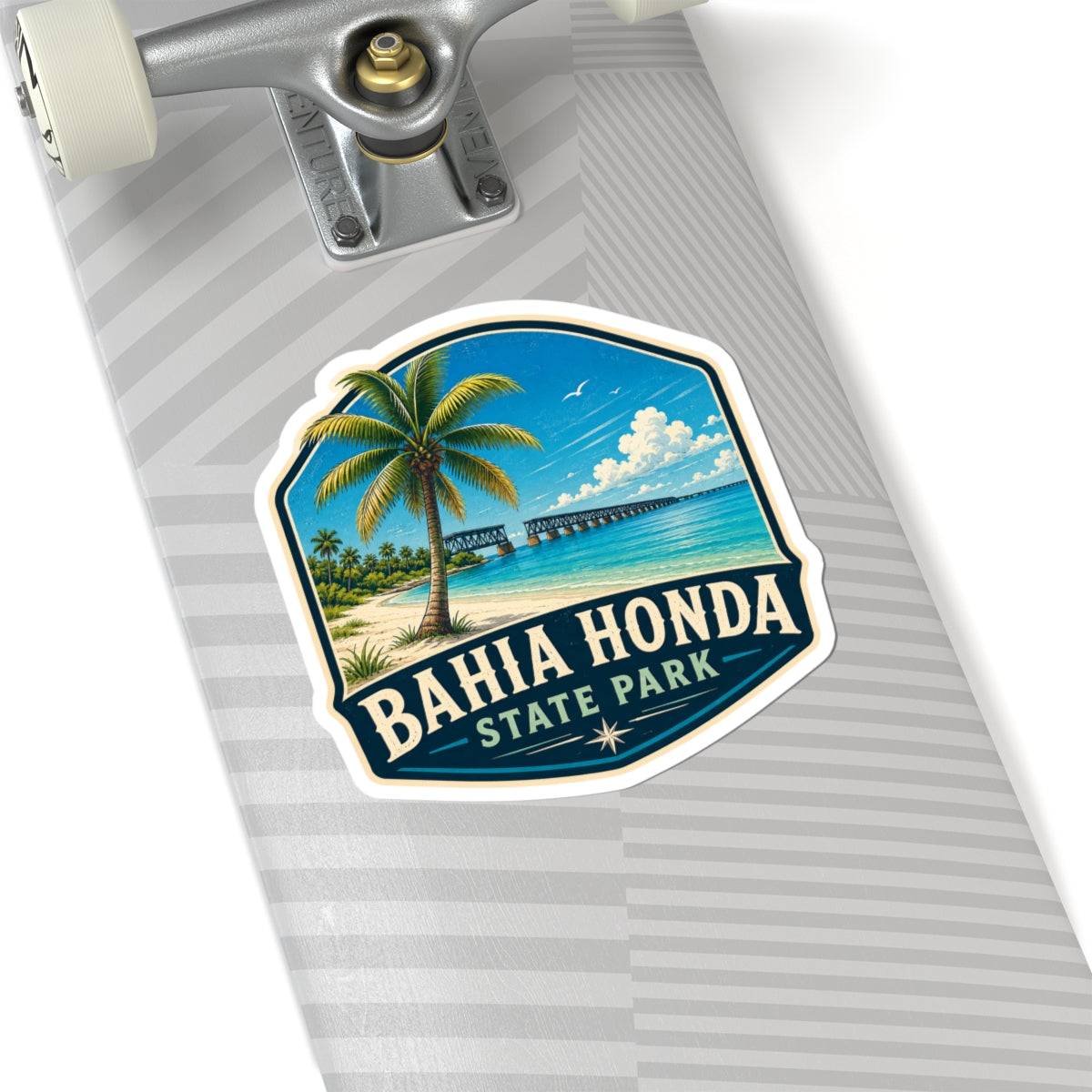 Bahia Honda State Park Sticker — Retro Tropical Beach Kiss-Cut Decal