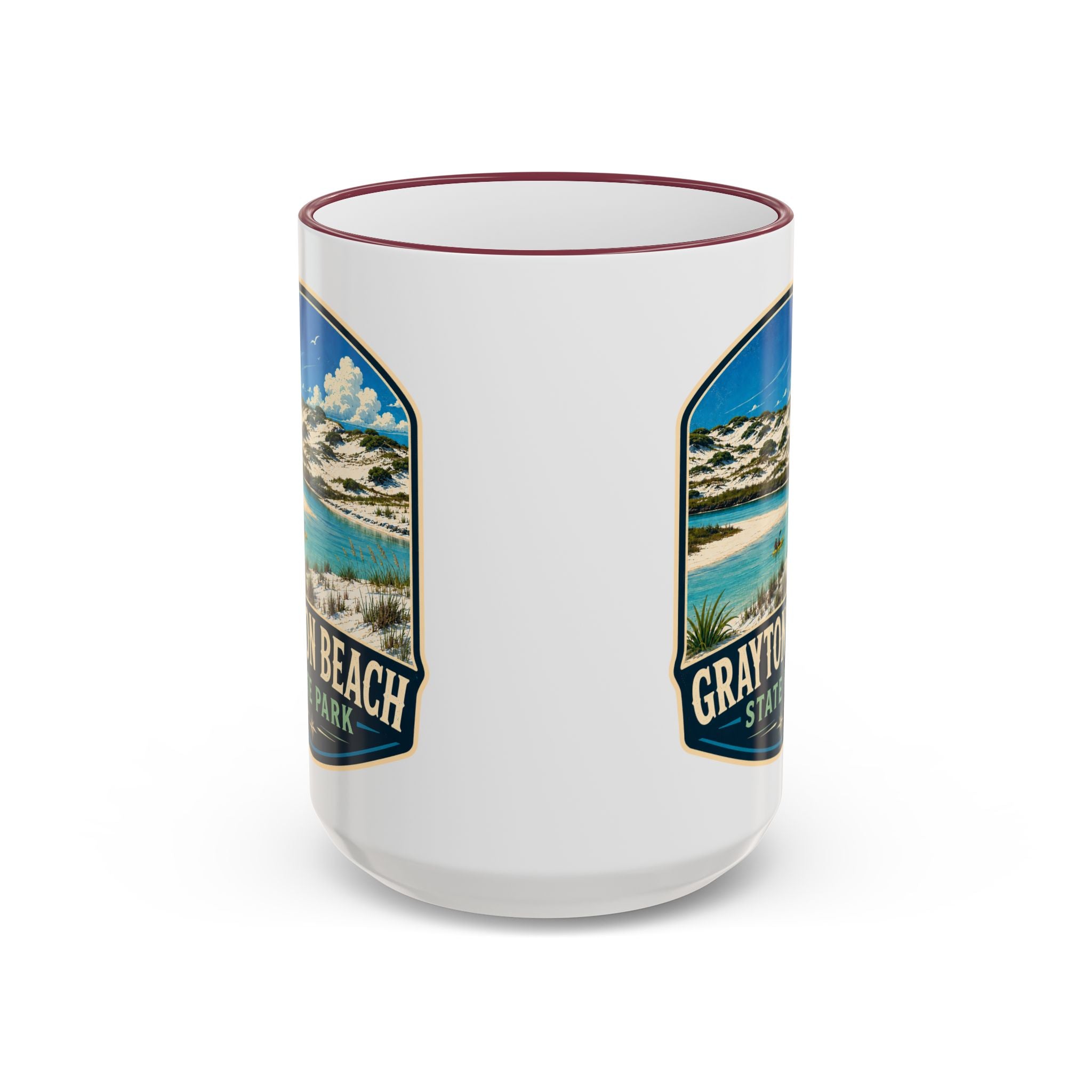Grayton Beach Vintage Mug — Accent Rim & Handle 11oz/15oz