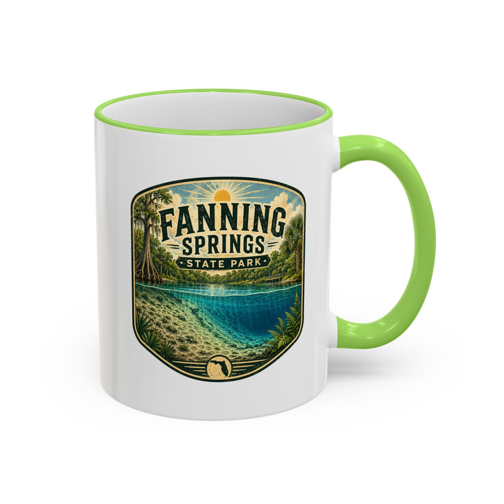 Fanning Springs Vintage Mug — Accent Rim & Handle 11oz/15oz